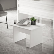 Mesa de Centro Branca Moderna, 60 x 50 x 46,3 cm | Painel de Partículas 100% Revestido em Melamina, 18 mm de Espessura | Design Elegante e Funcional para Qualquer Espaço