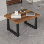 Mesa de Centro Moderna com Pés de Metal, Nogueira e Antracite, 80 x 60 x 43 cm | Painel de Partículas 100% Revestido com Melamina, 18 mm de Espessura | Design Industrial Elegante