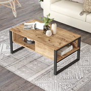 Mesa de Centro Elegante, Pinho Atlântico, 100 x 59,7 x 44,4 cm | Painel de Partículas 100% Revestido com Melamina, 18 mm de Espessura | Perfeita para Salas de Estar e Espaços Modernos