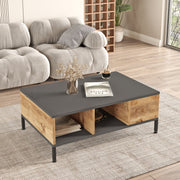 Mesa de Centro Elegante, Pinho Atlântico e Antracite, 90 x 60 x 33,1 cm | Painel de Partículas 100% Revestido com Melamina, 18 mm de Espessura | Design Moderno para Sala de Estar