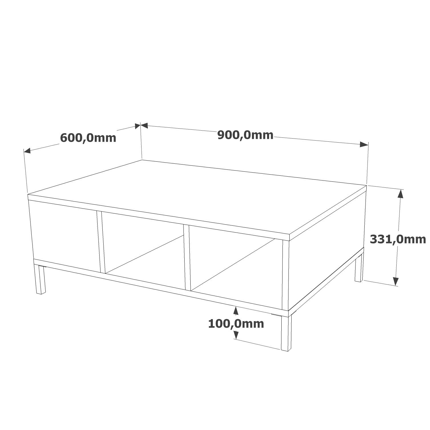 Mesa de Centro Elegante, Pinho Atlântico e Antracite, 90 x 60 x 33,1 cm | Painel de Partículas 100% Revestido com Melamina, 18 mm de Espessura | Design Moderno para Sala de Estar
