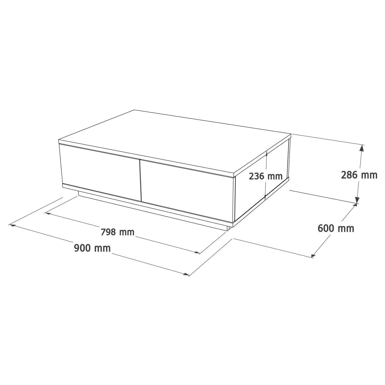 Mesa de Centro Elegante, Pinho Atlântico e Branco, 90 x 60 x 28,6 cm | Painel de Partículas 100% Revestido com Melamina, 18 mm de Espessura | Perfeita para Espaços Modernos