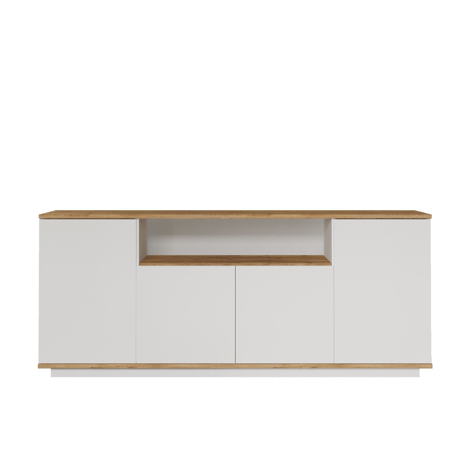 Mesa de Console Elegante, Pinho Atlântico e Branco, 180 x 75 x 44,5 cm | Painel de Partículas 100% Revestido em Melamina, 18 mm de Espessura | Perfeito para Espaços Modernos