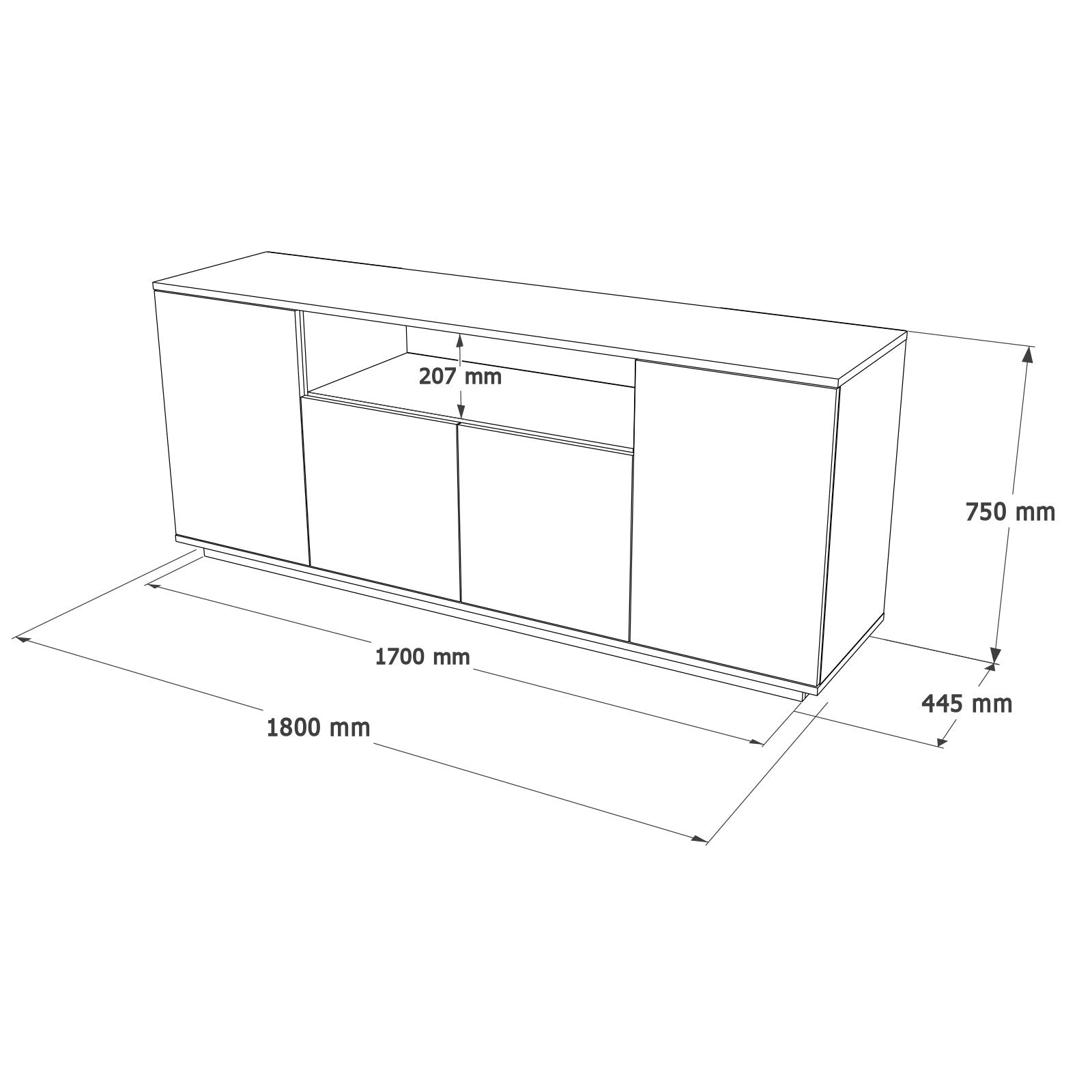 Mesa de Console Elegante, Pinho Atlântico e Branco, 180 x 75 x 44,5 cm | Painel de Partículas 100% Revestido em Melamina, 18 mm de Espessura | Perfeito para Espaços Modernos