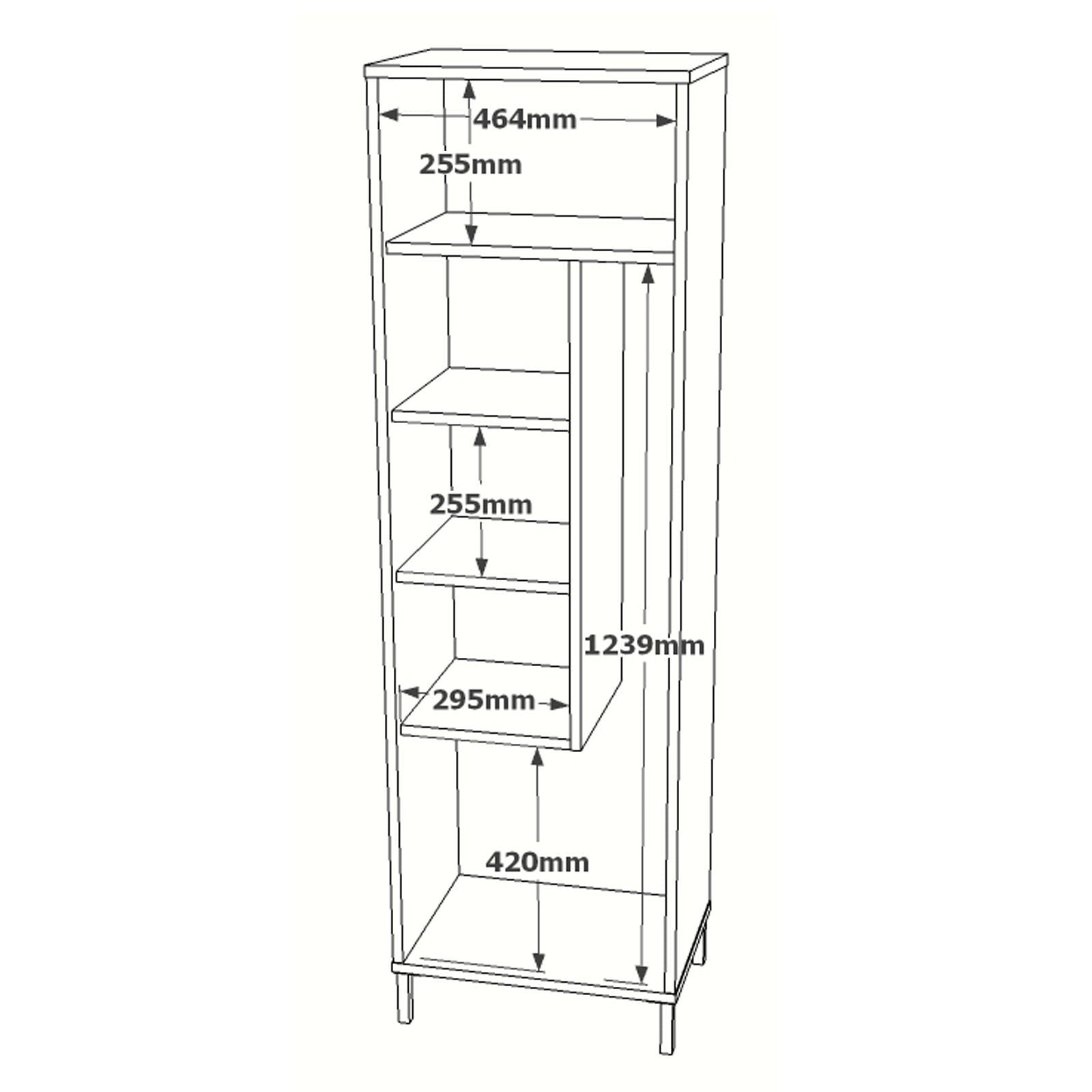 Armário moderno multiusos – 50,4 x 165 x 35,7 cm – nogueira e branco – painel de partículas revestido de melamina