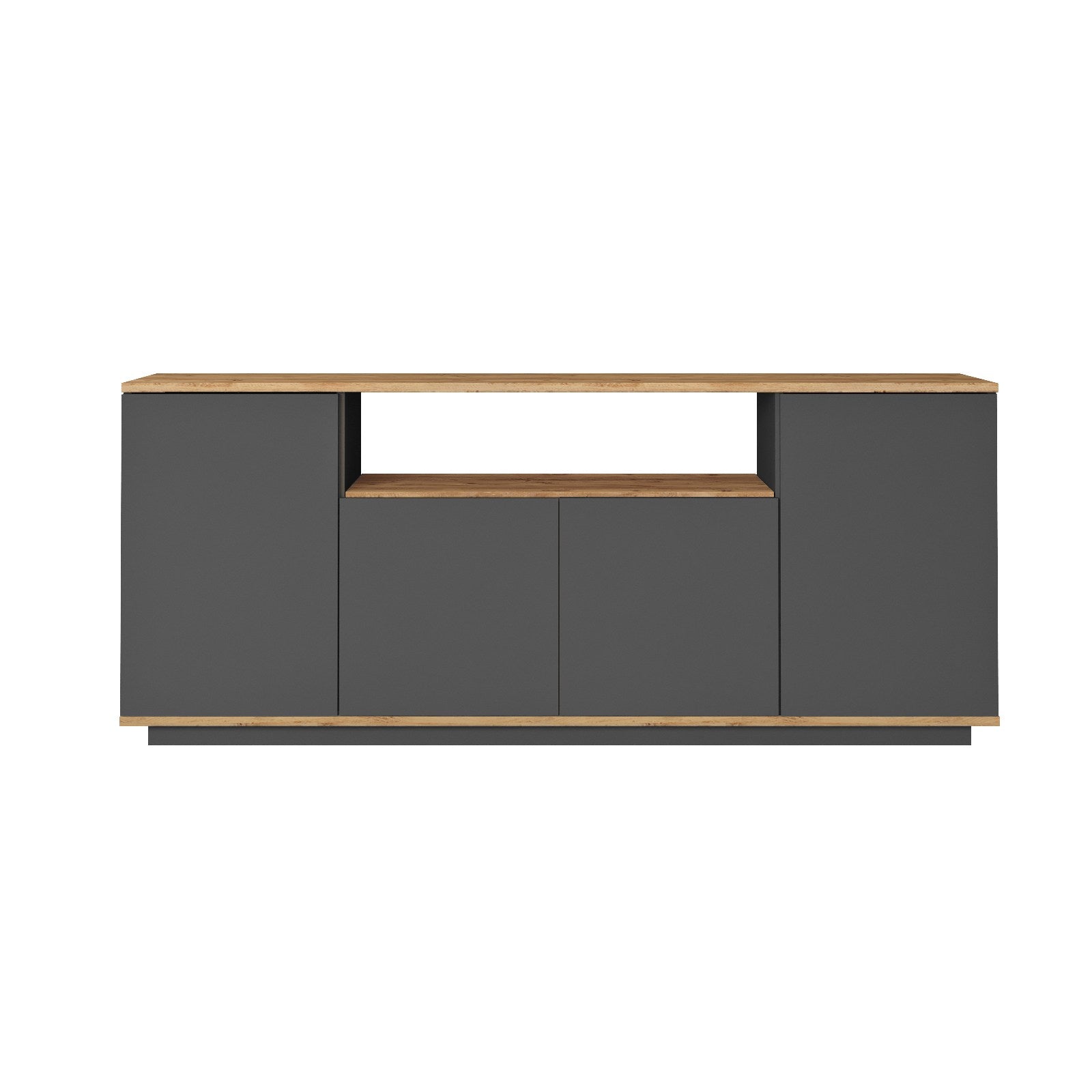 Aparador – 180 x 75 x 44,5 cm – Pinho Atlântico e Antracite – Painéis de Partículas revestidos a Melamina