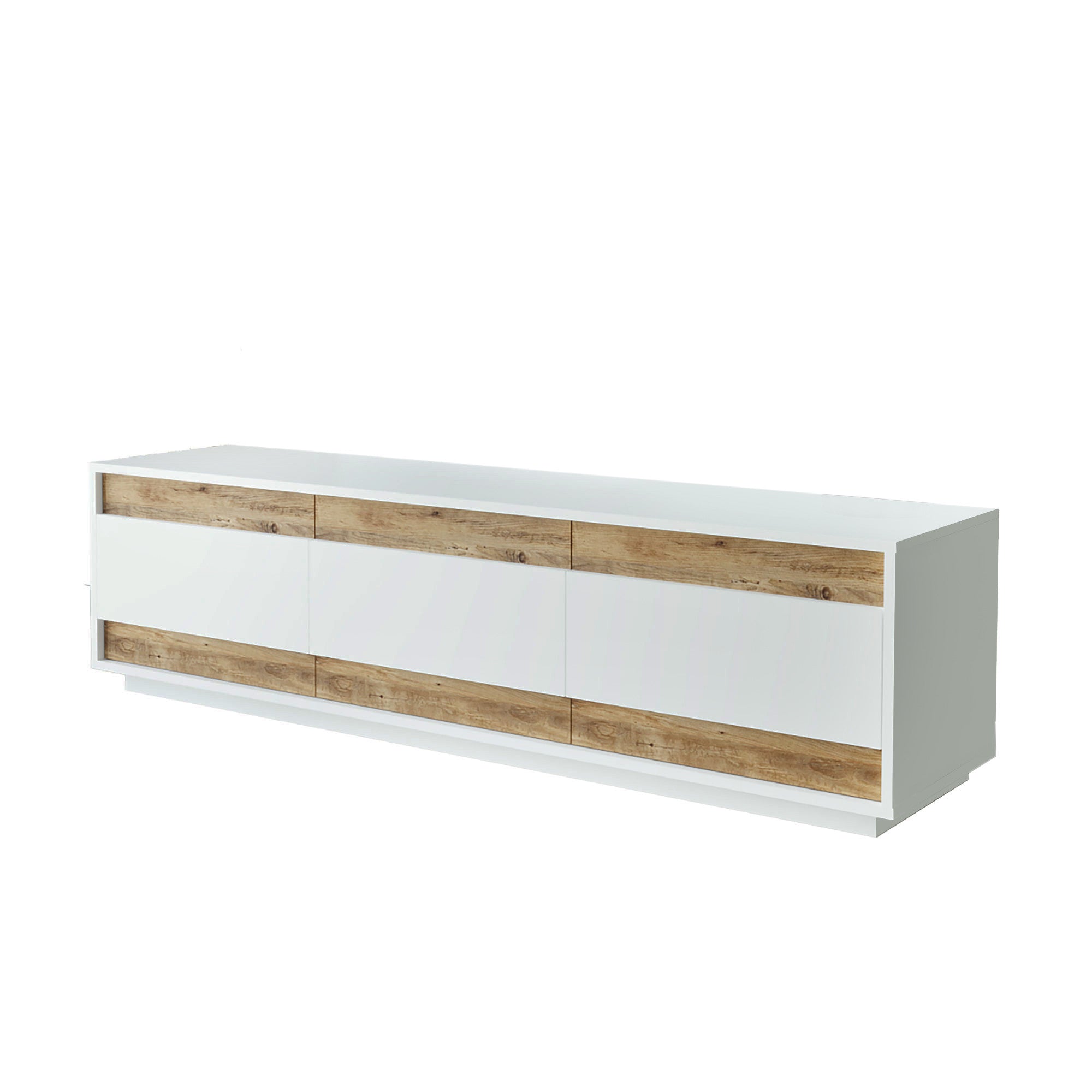 Mesa de TV Atlantic Pine Branca 180cm - Design Moderno com Acabamento Melamínico Resistente