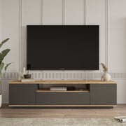 Suporte de TV moderno, pinho atlântico e antracite, 180 x 44,6 x 44,5 cm | Painel de partículas 100% revestido de melamina, 18 mm de espessura | Design elegante e funcional para qualquer sala de estar