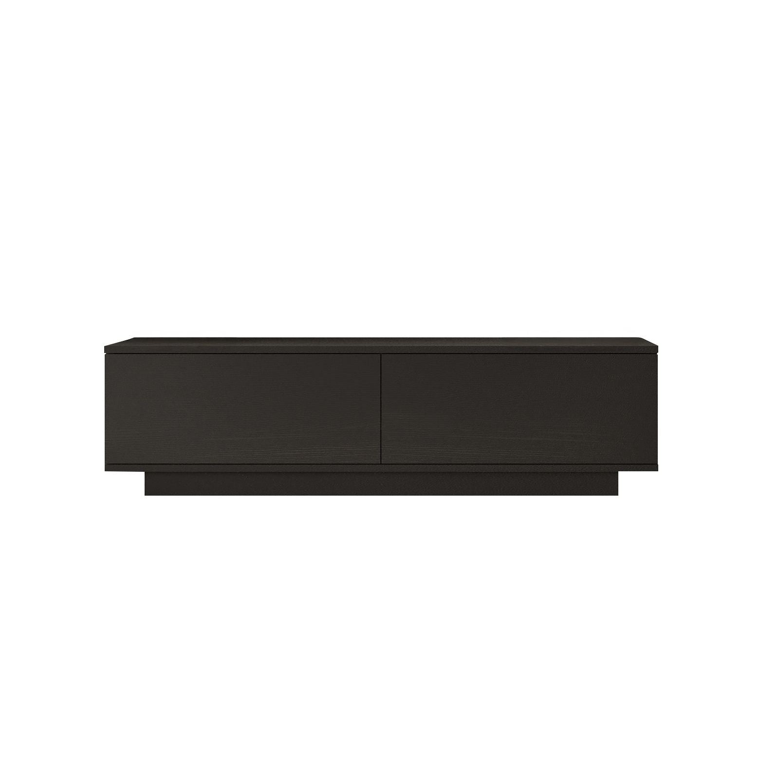 Suporte de TV moderno preto, 140 cm de largura, 38,2 cm de altura, 35,5 cm de profundidade | Painel de partículas 100% revestido de melamina, 18 mm de espessura | Design elegante e funcional para qualquer sala de estar