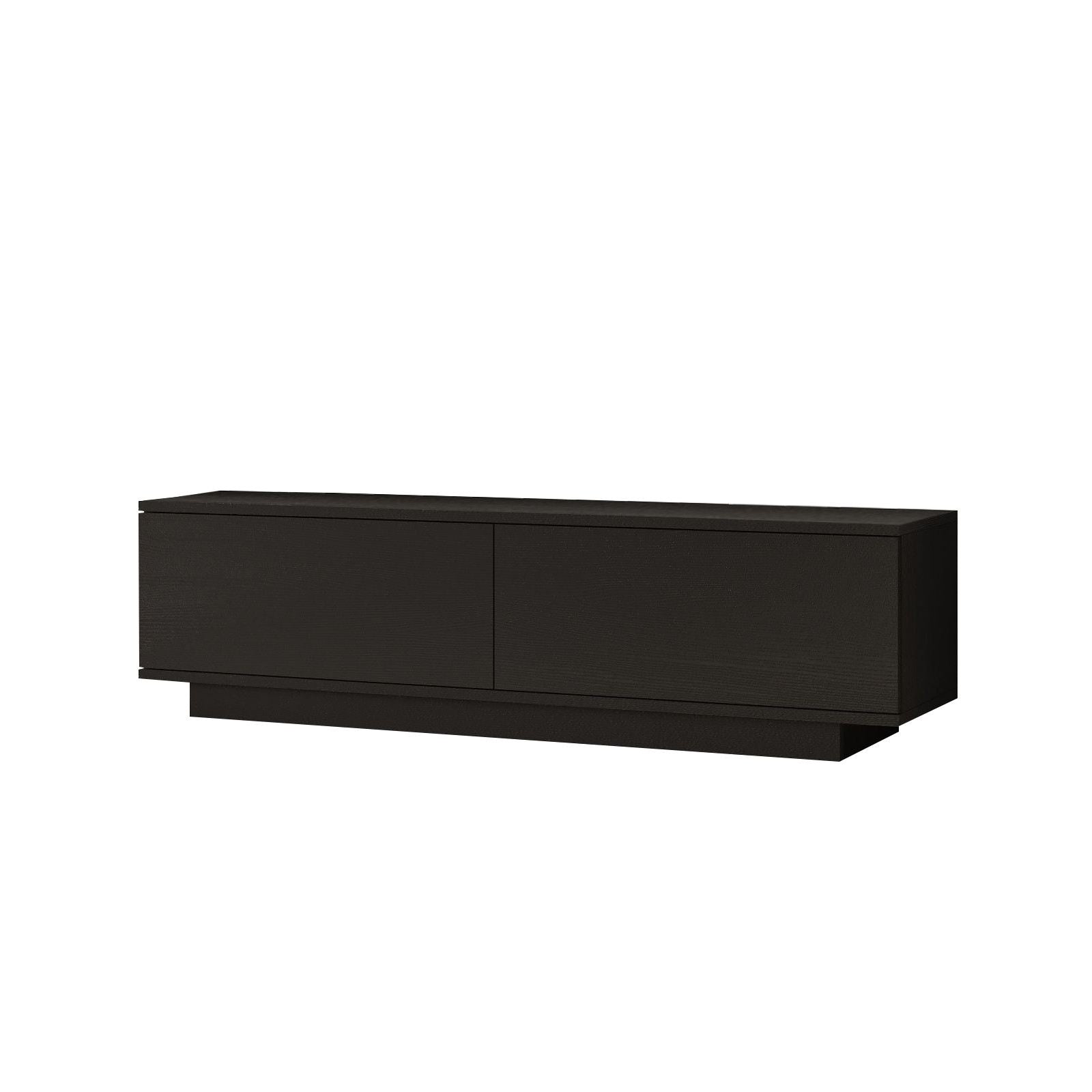 Suporte de TV moderno preto, 140 cm de largura, 38,2 cm de altura, 35,5 cm de profundidade | Painel de partículas 100% revestido de melamina, 18 mm de espessura | Design elegante e funcional para qualquer sala de estar