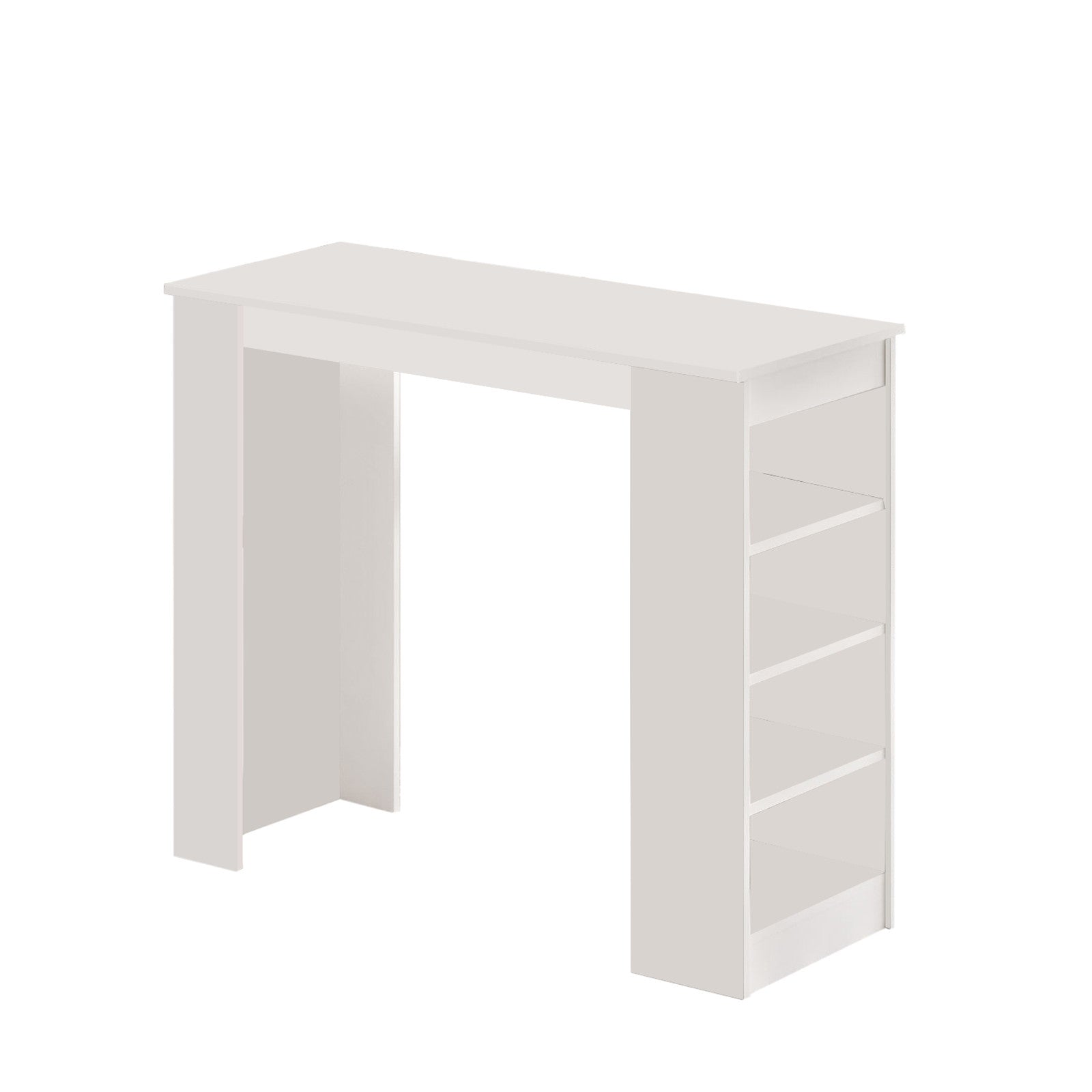 Mesa de bar moderna, branca, 120 x 101,8 x 51,6 cm | Painel de partículas 100% revestido em melamina, 18 mm de espessura | Elegante e funcional para casa ou escritório