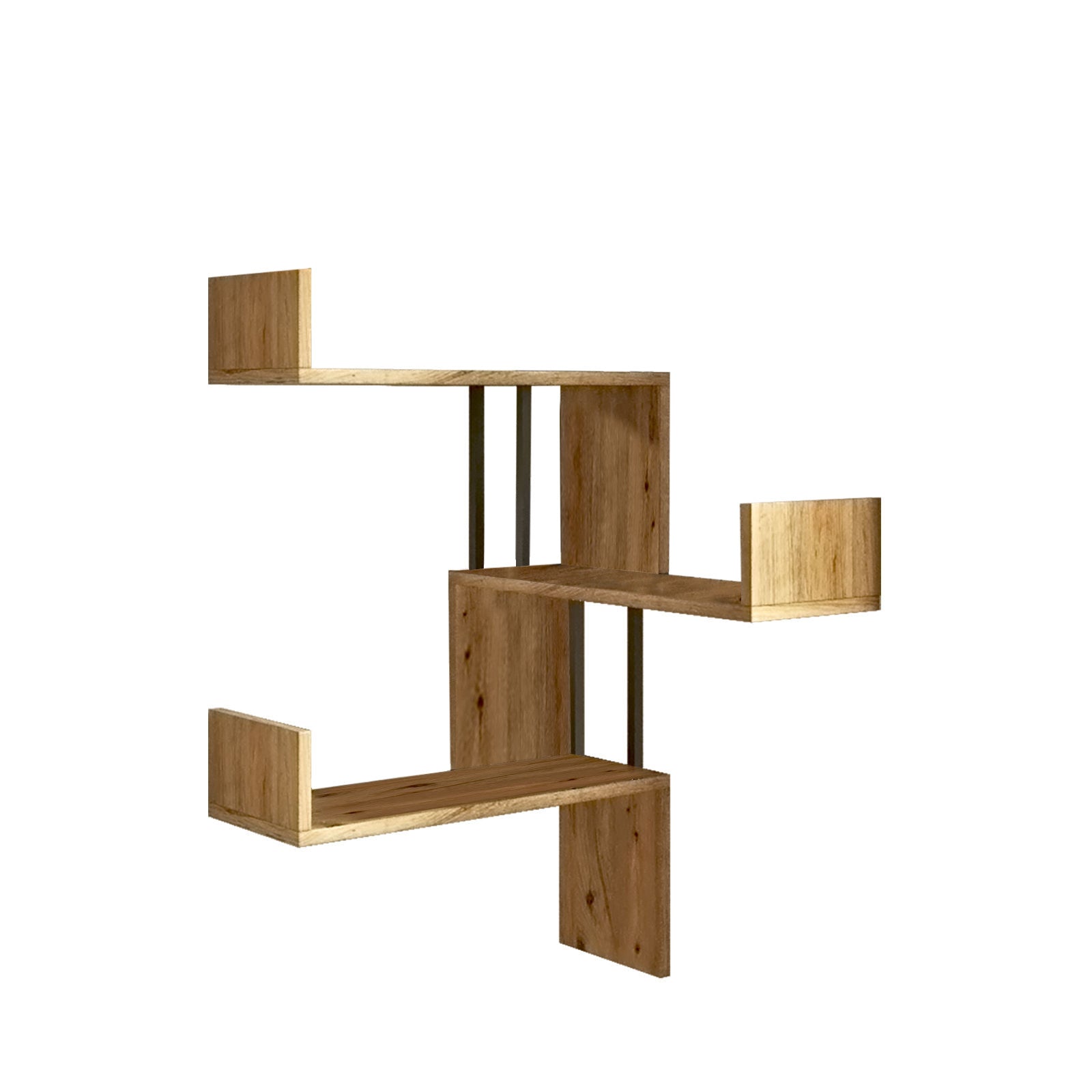Prateleira de parede moderna, pinho atlântico, 60 x 109,4 x 60 cm | Painel de partículas 100% revestido de melamina, 18 mm de espessura | Design industrial elegante para casa e escritório