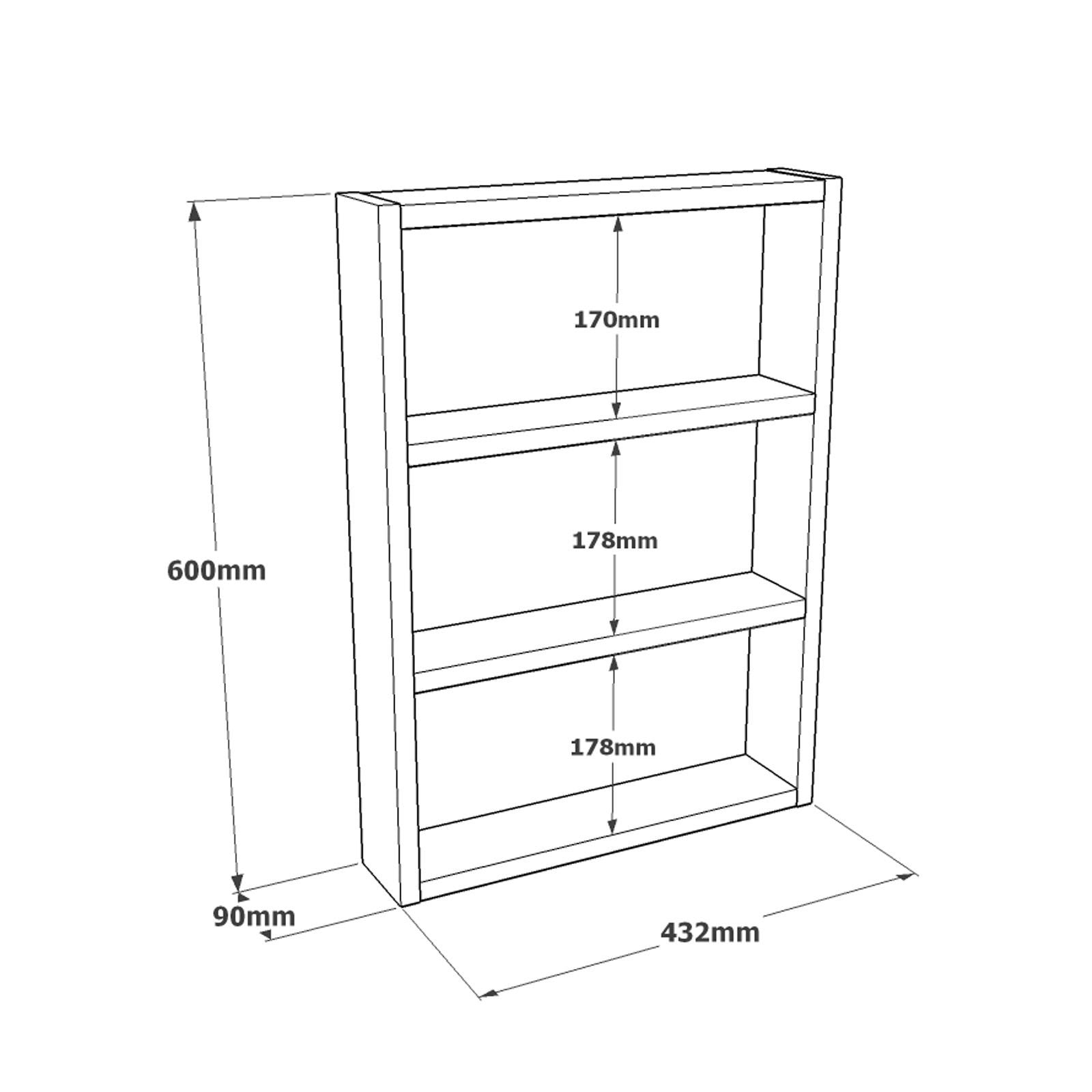 Prateleira de parede moderna, pinho atlântico, 43,2 x 60 x 9 cm | Painel de partículas 100% revestido com melamina, 18 mm de espessura | Elegante e funcional para decoração rústica e escandinava