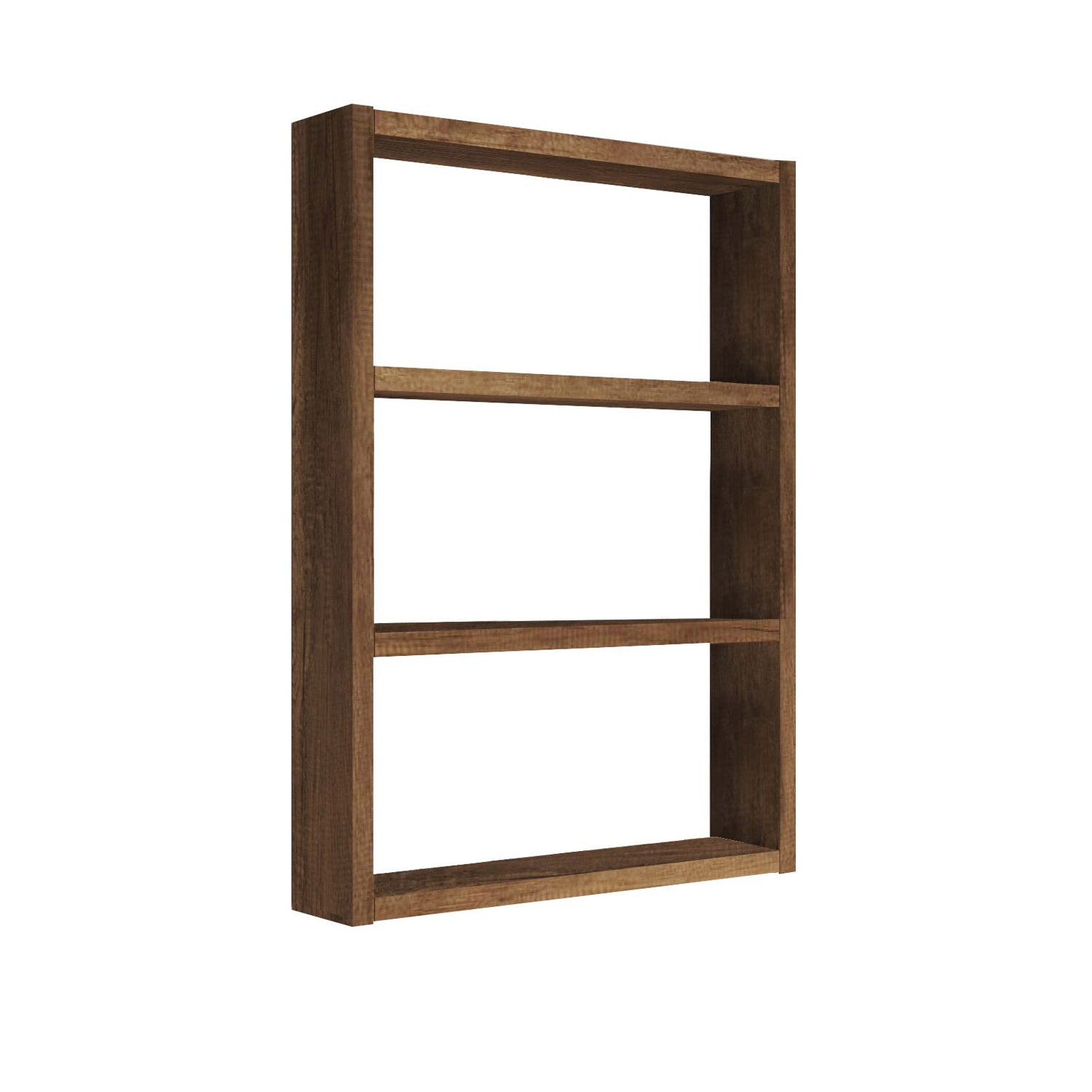 Prateleira de parede moderna em nogueira, 43,2 x 60 x 9 cm | Painel de partículas 100% revestido em melamina, 18 mm de espessura | Armazenamento elegante para decoração rústica e escandinava