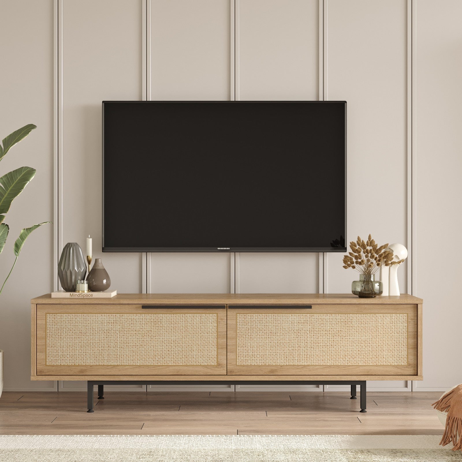 Móvel de TV – 160 cm x 45,1 cm x 35,5 cm – Nogueira e Carvalho – Melamina