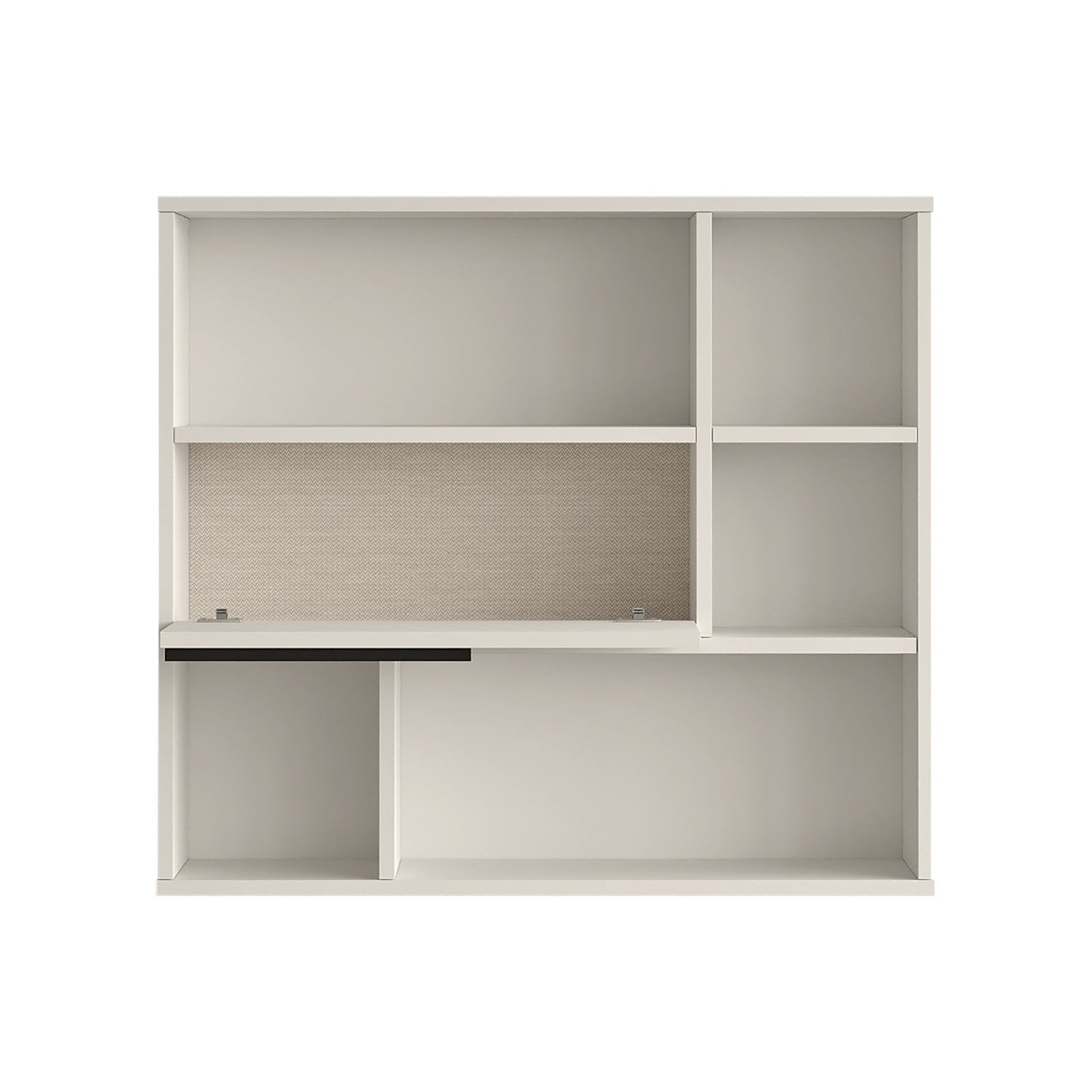 Prateleira de parede branca elegante, 90,1 x 81 x 22 cm | Painel de partículas 100% revestido de melamina, 18 mm de espessura | Perfeito para decoração e organização de casa moderna