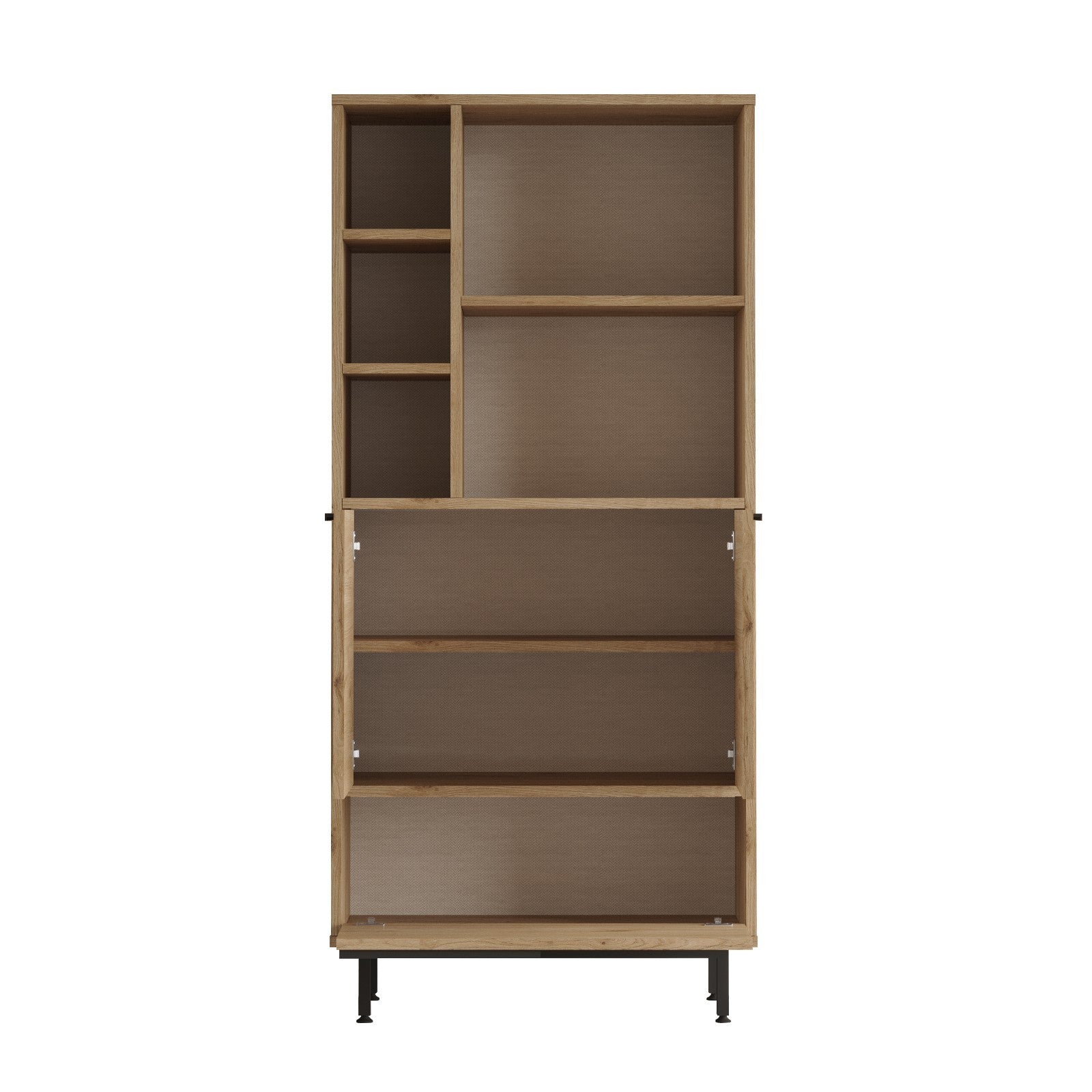 Armário de casa de banho – 74,8 x 161,6 x 35,5 cm – Nogal – Painel de partículas revestido a melamina