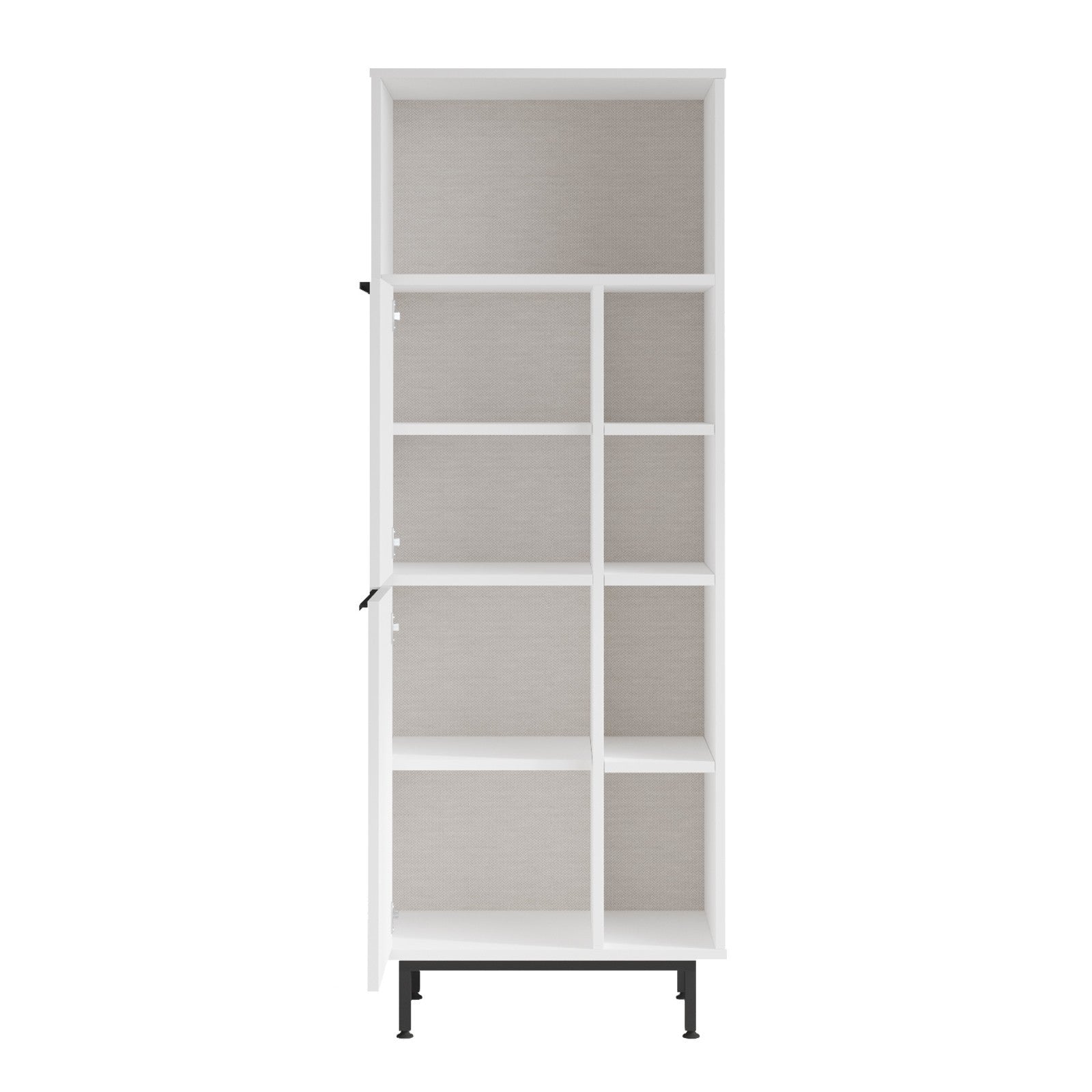 Armário multifuncional elegante, branco, 160 x 45,1 x 35,5 cm | Painel de partículas 100% revestido de melamina, 18 mm de espessura | Pés de metal duráveis, ideal para casa e escritório