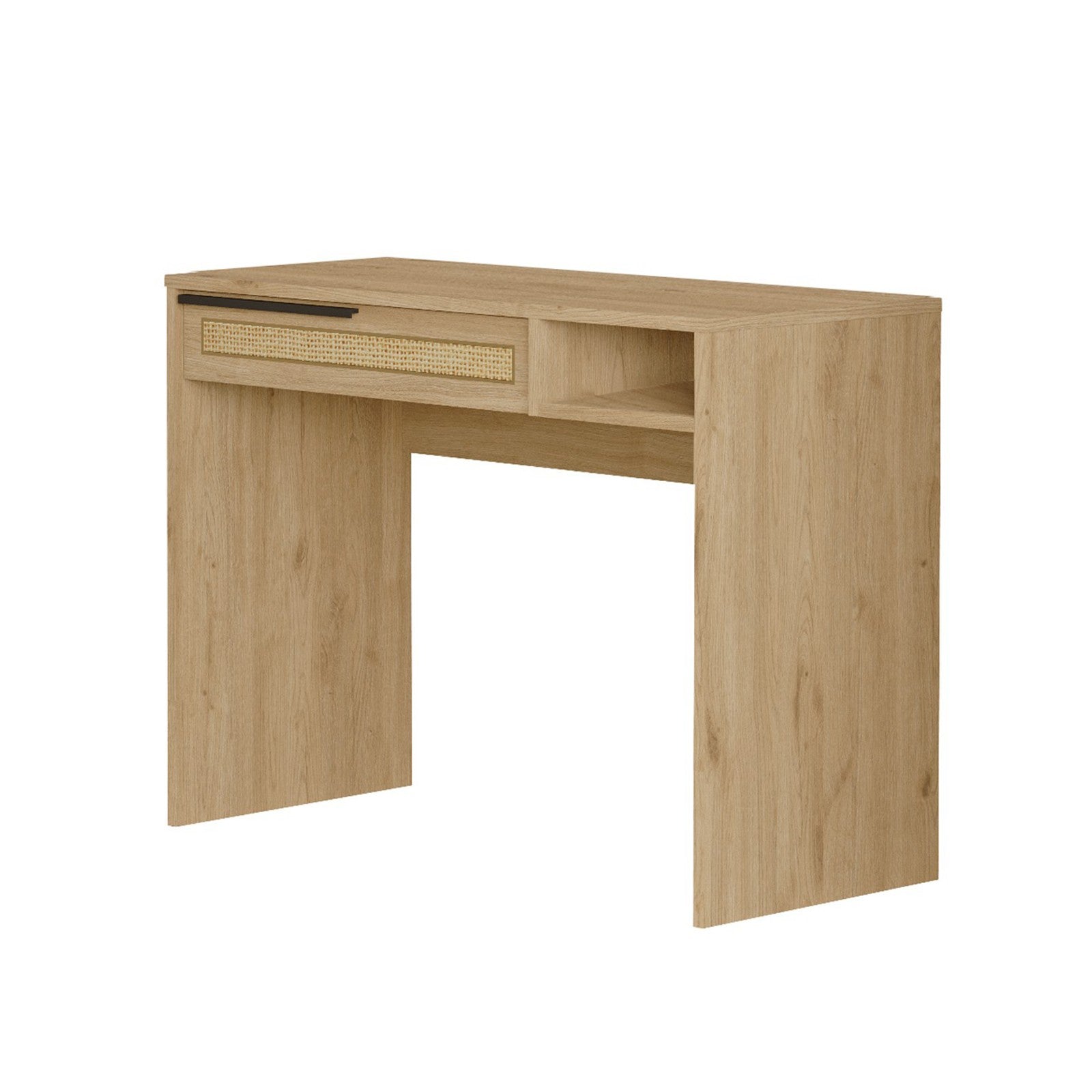 Toucador elegante com espelho, acabamento em nogueira e carvalho, 100 cm x 75 cm x 44,5 cm | Revestimento 100% melamina, 18 mm de espessura, revestimento UV | Design elegante e funcional