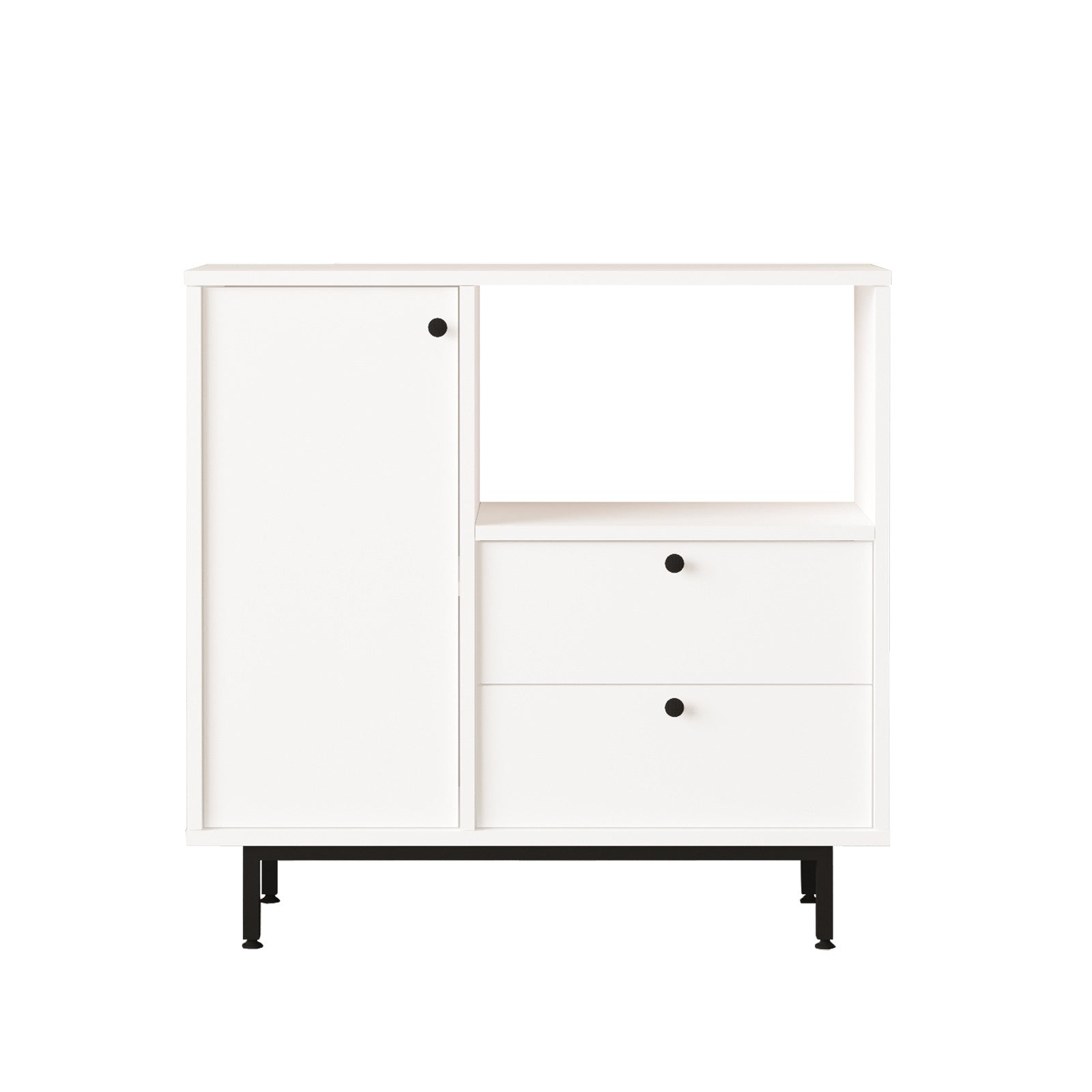 Armário multiusos – 88 cm x 85 cm x 35.5 cm – Branco – Painéis de partículas revestidos a melamina