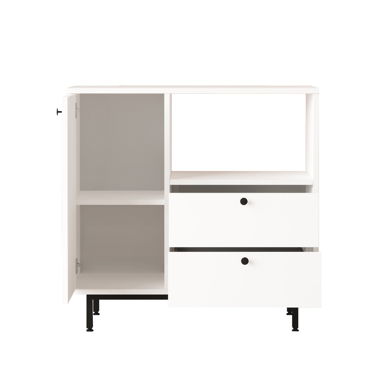 Armário multiusos – 88 cm x 85 cm x 35.5 cm – Branco – Painéis de partículas revestidos a melamina