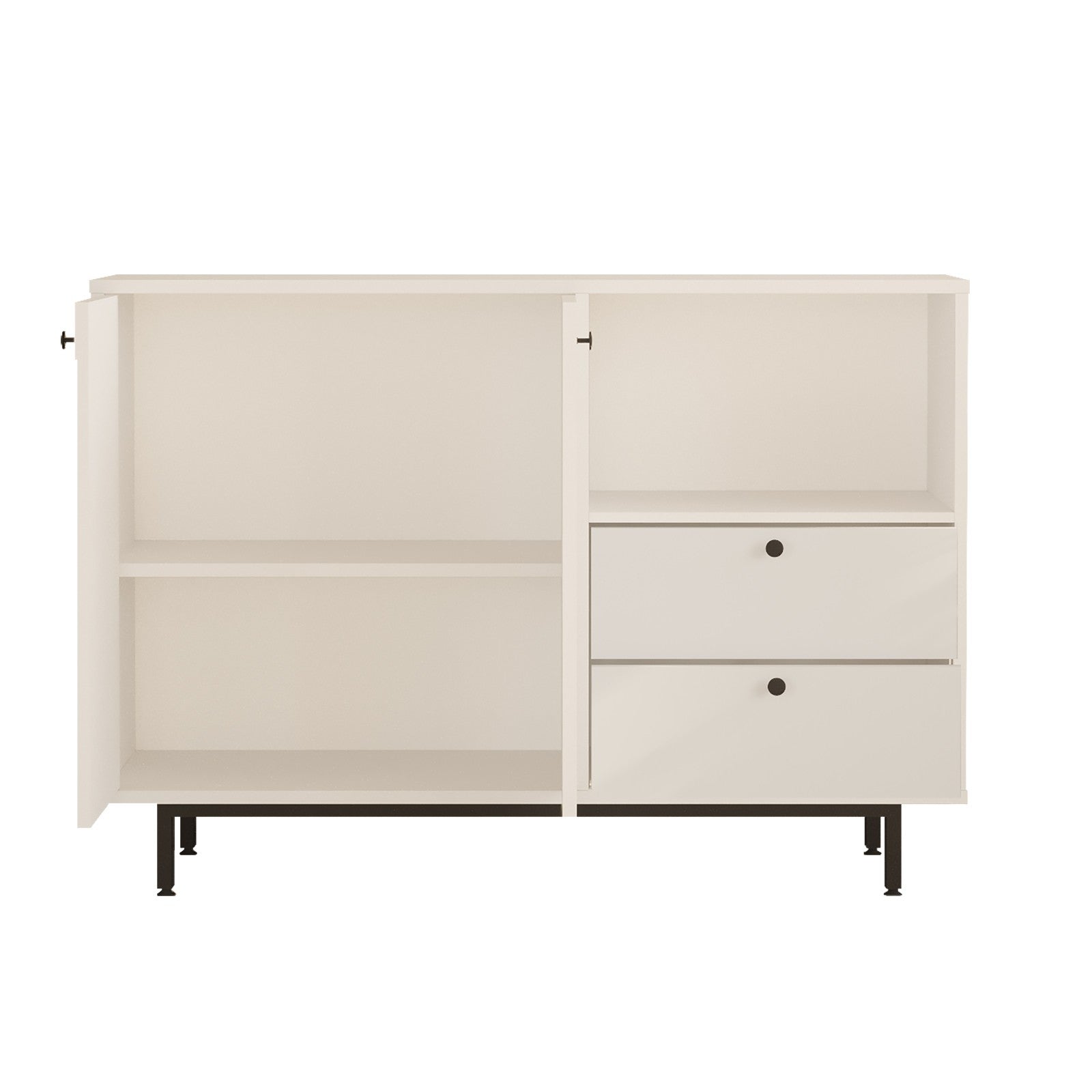 Armário multiusos – 88 cm x 85 cm x 35.5 cm – Branco – Painéis de partículas revestidos a melamina