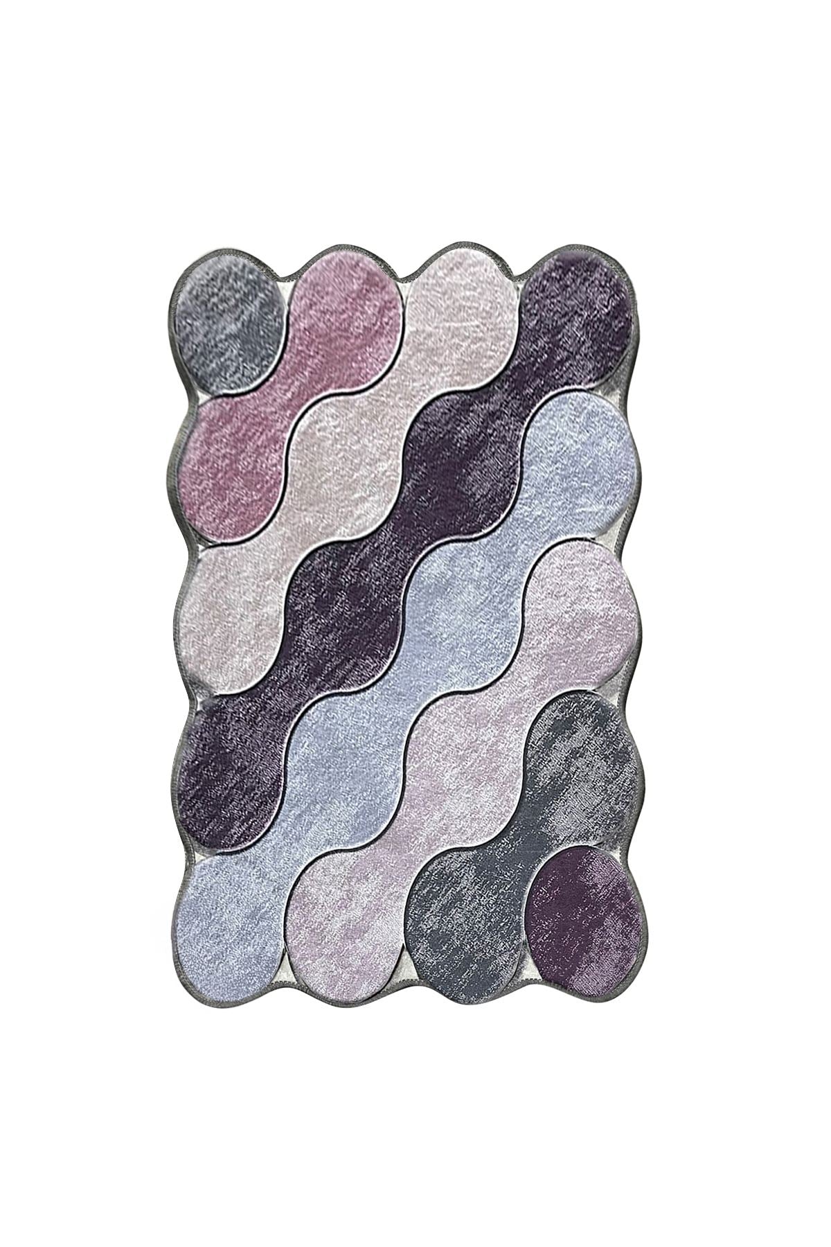 Tapete – 80 x 150 cm – roxo, lilás e antracite – 100% poliéster