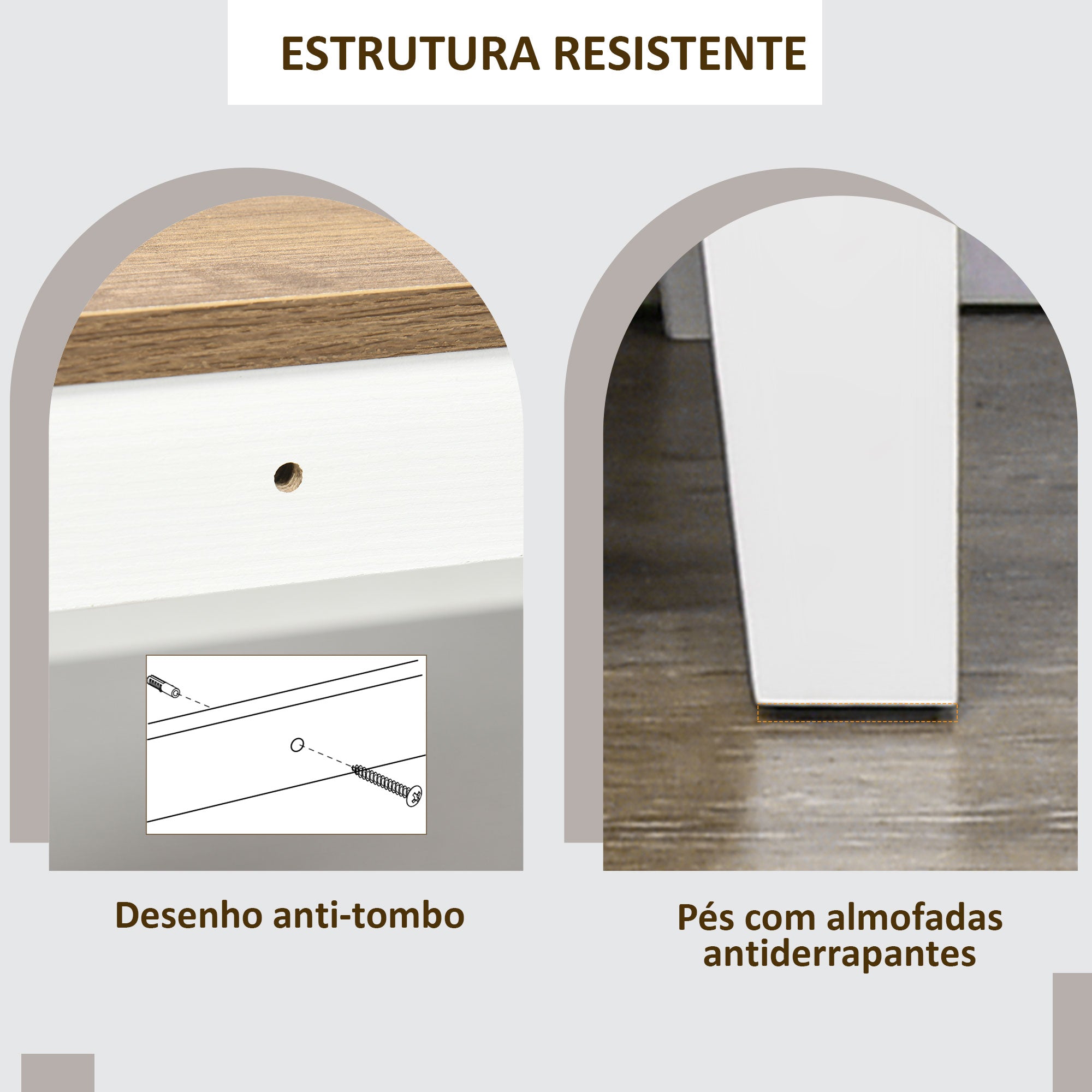 Aparador de Madeira Envelhecida e Branco 76,6x35x81,5 cm