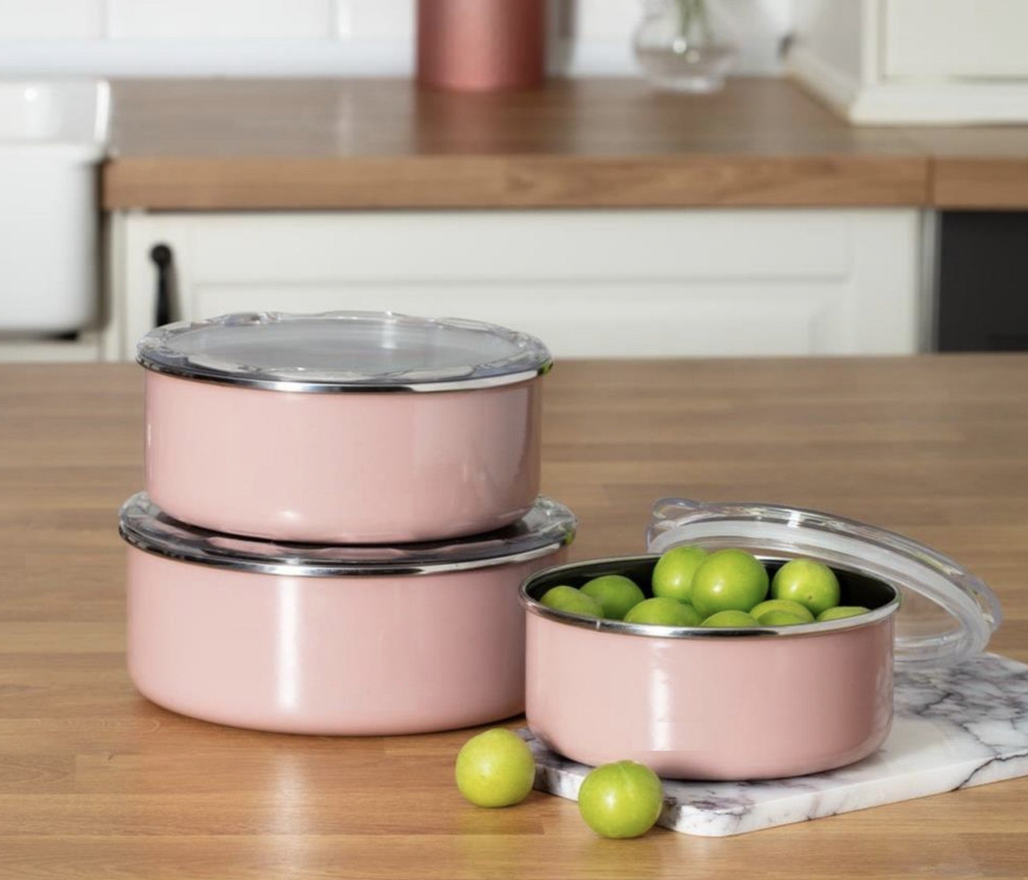 Conjunto de caixas de armazenamento (3 peças)-Davet-405-Rosa