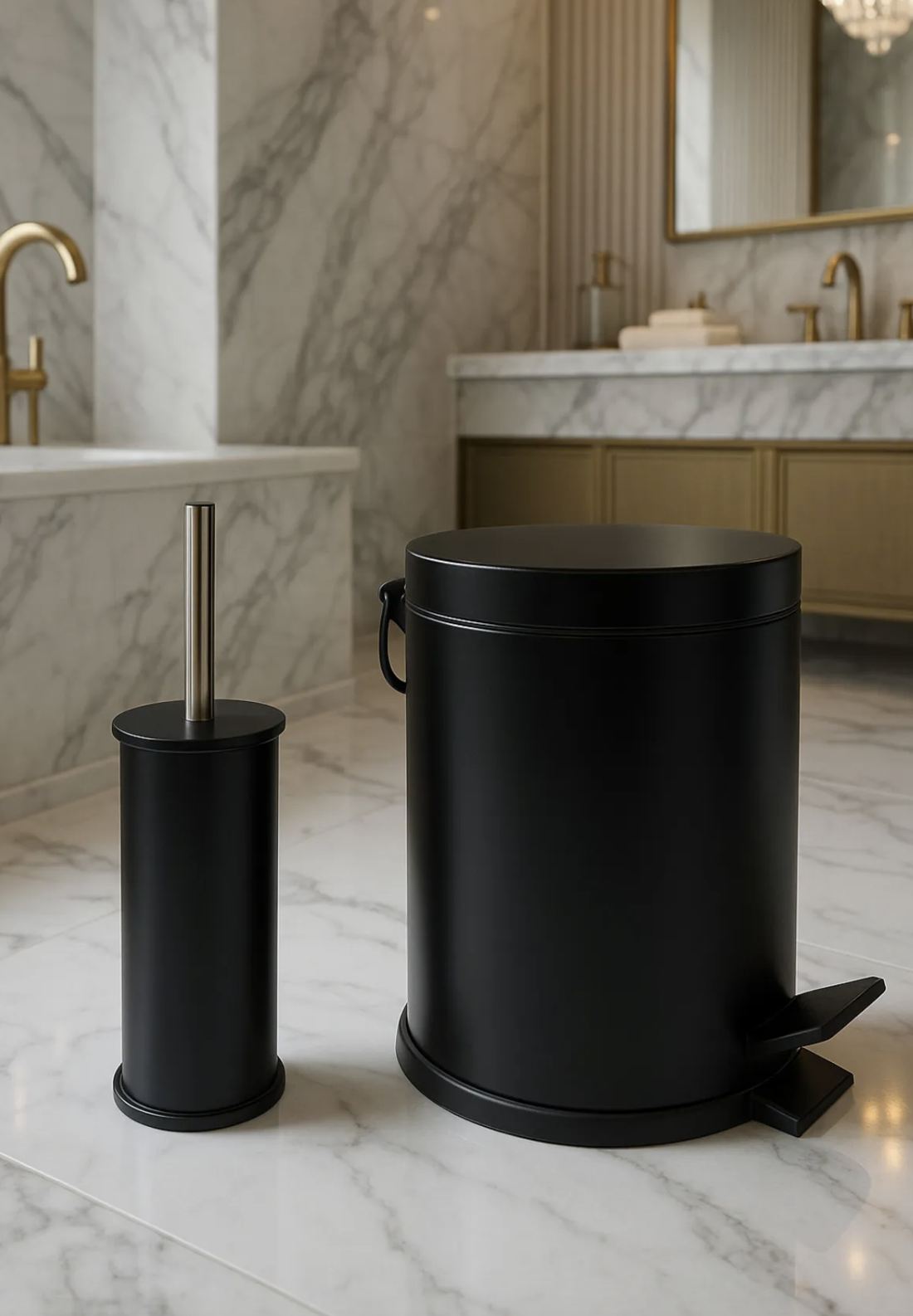 Conjunto de banheiro (2 peças)-d86-Preto