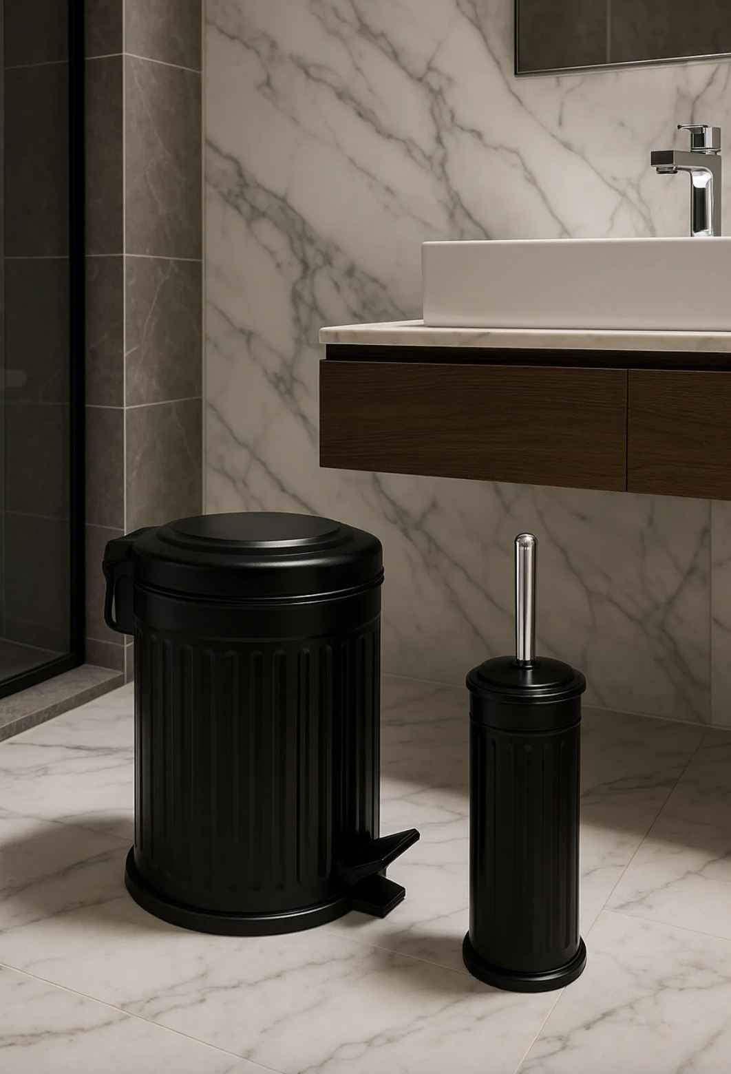 Conjunto de banheiro (2 peças)-d92-Preto