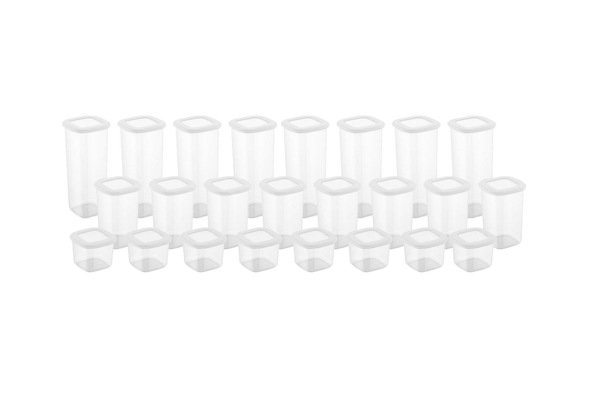 Conjunto de caixas de armazenamento (24 peças)-BNMPOLYWS24-Branco