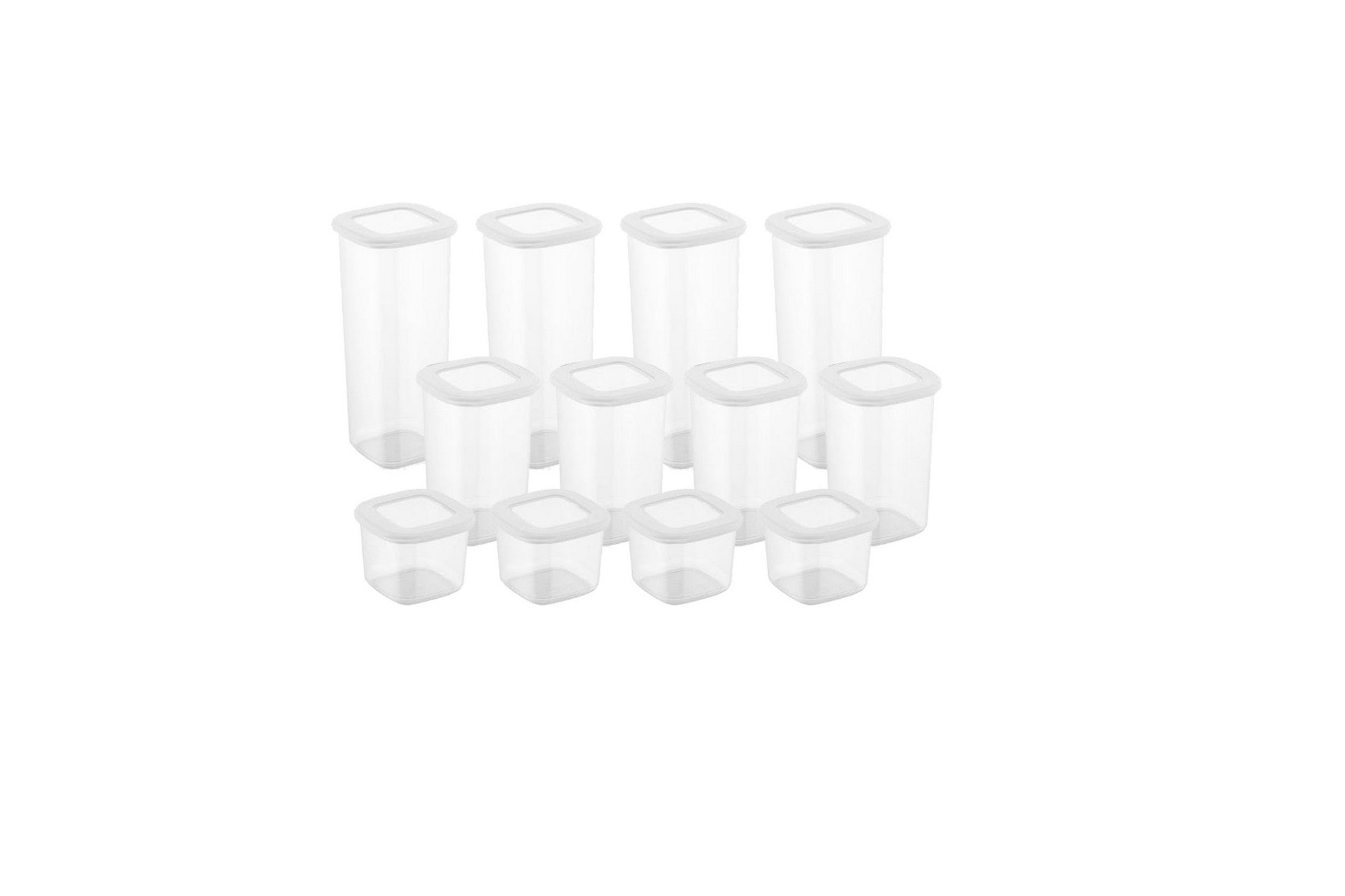 Conjunto de caixas de armazenamento (12 peças)-BNMPOLYWS12-Branco