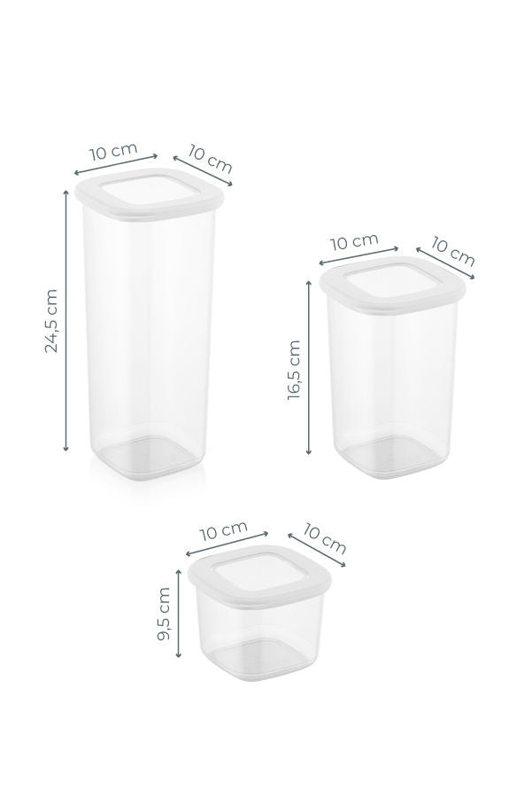 Conjunto de caixas de armazenamento (18 peças)-BNMPOLYWS18-Branco