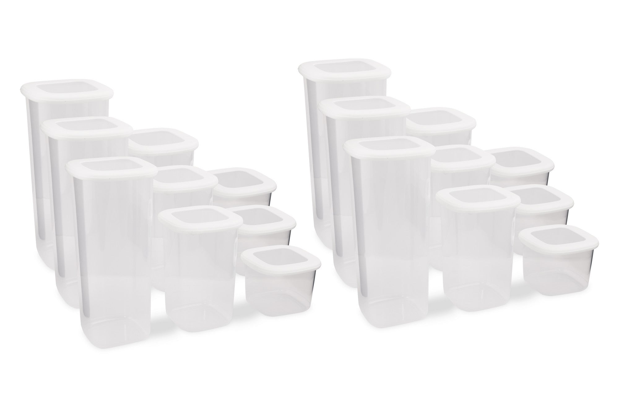 Conjunto de caixas de armazenamento (18 peças)-BNMPOLYWS18-Branco