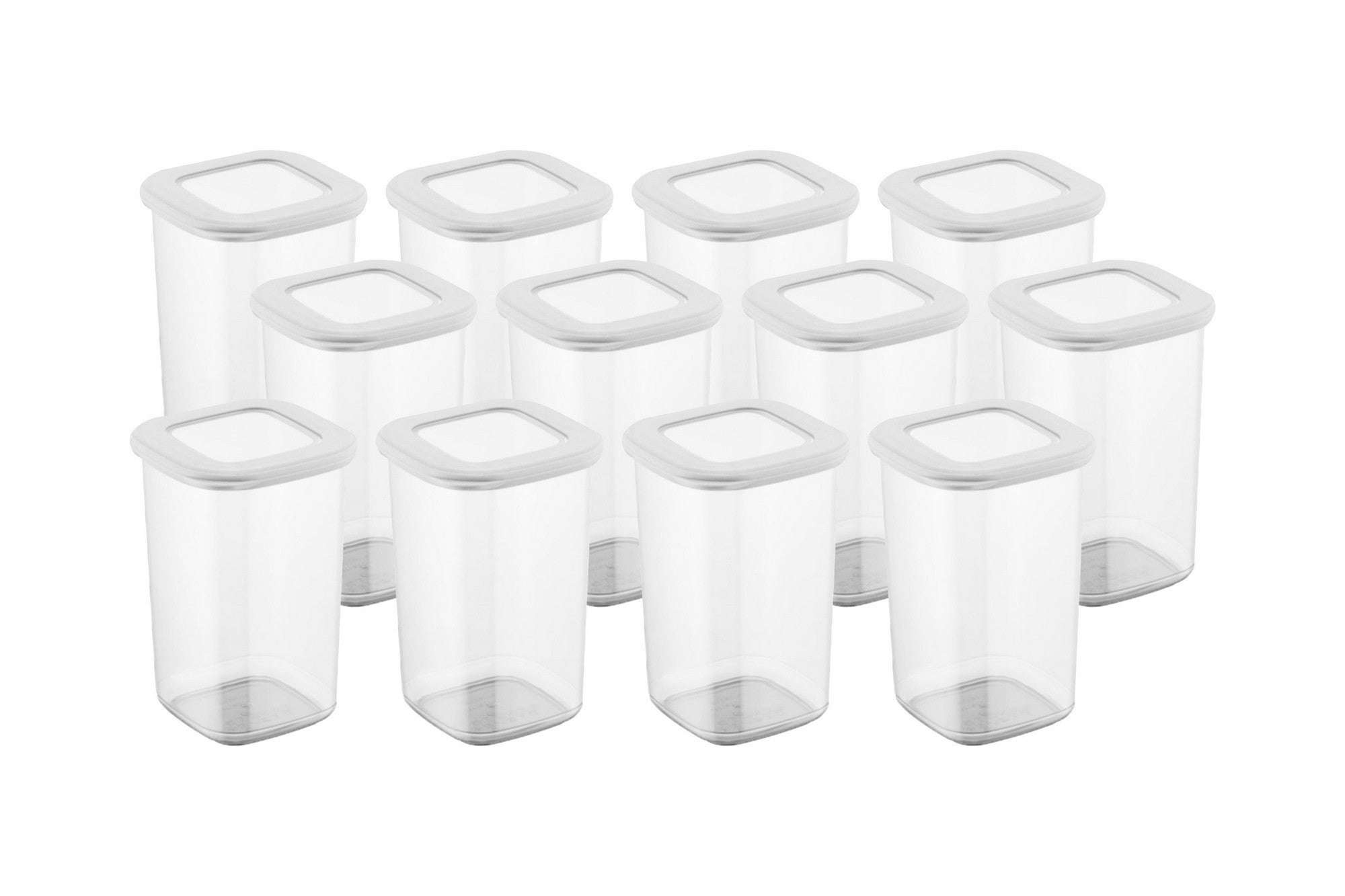 Conjunto de caixas de armazenamento (12 peças)-BNMPOLYWS12-Branco