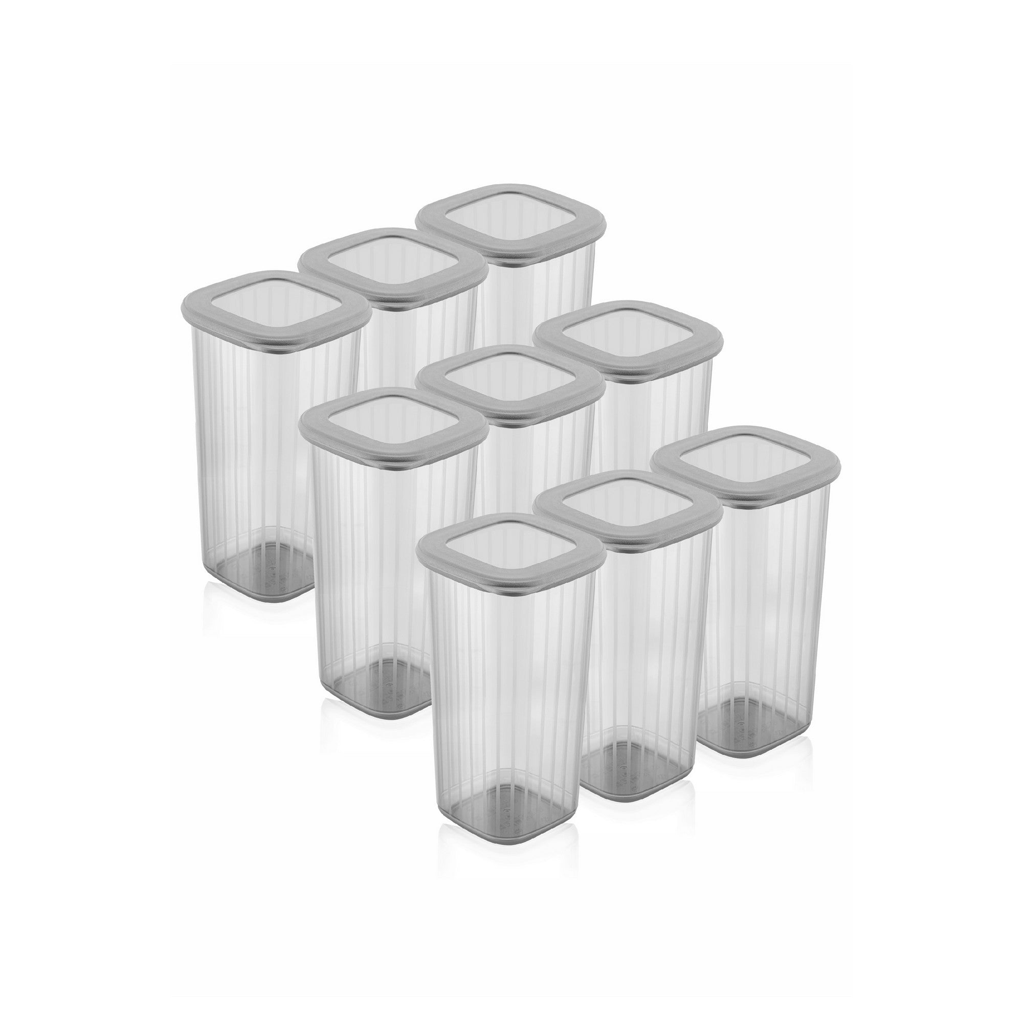 Conjunto de caixas de armazenamento – 10 x 10 x 24.5 cm – Antracite – Plástico