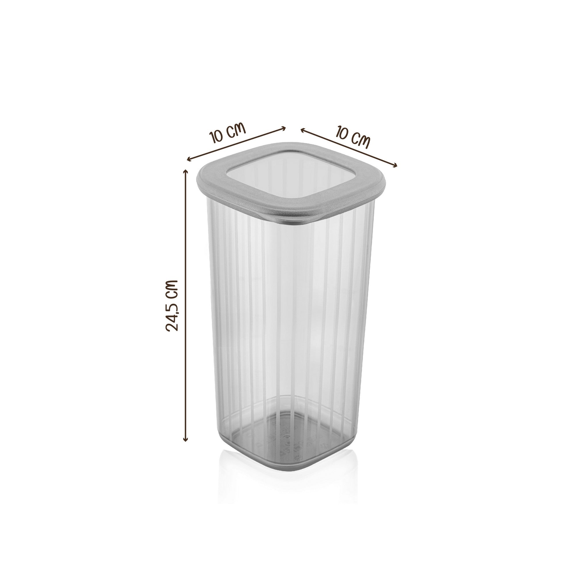 Conjunto de caixas de armazenamento – 10 x 10 x 24.5 cm – Antracite – Plástico