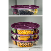 Conjunto de caixas de armazenamento – 21 x 21 x 5 cm – roxo – plástico