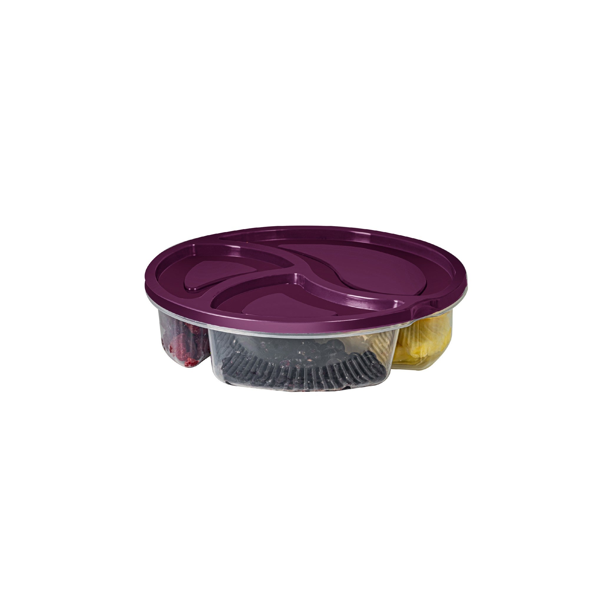 Conjunto de caixas de armazenamento – 21 x 21 x 5 cm – roxo – plástico