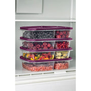 Conjunto de caixas de armazenamento – 15 x 24 x 5 cm – Roxo – Plástico