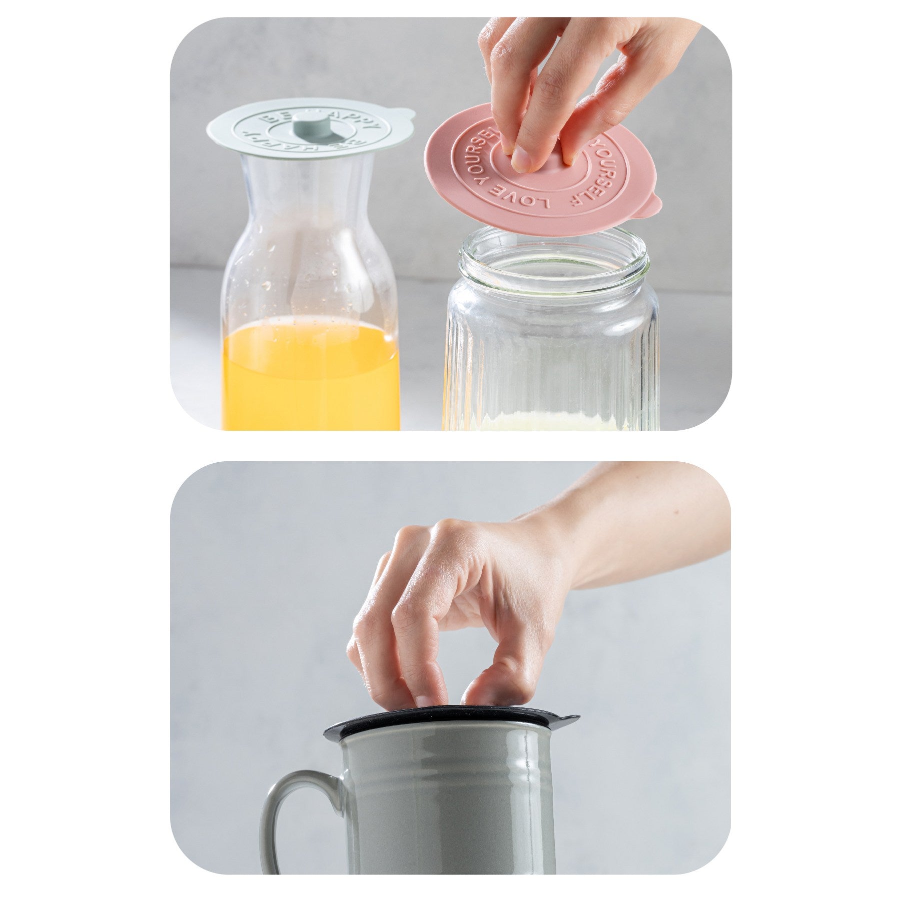 Conjunto de tampas de garrafa – 10 x 10 cm – Multicolorido – Silicone