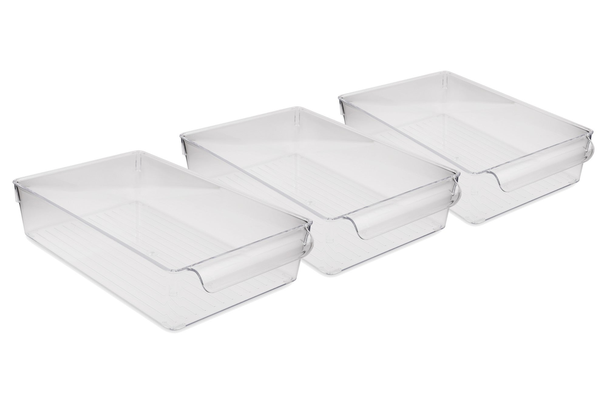 Conjunto organizador de geladeira (3 peças)-726-Transparente