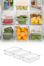 Conjunto organizador de geladeira (3 peças)-729-Transparente