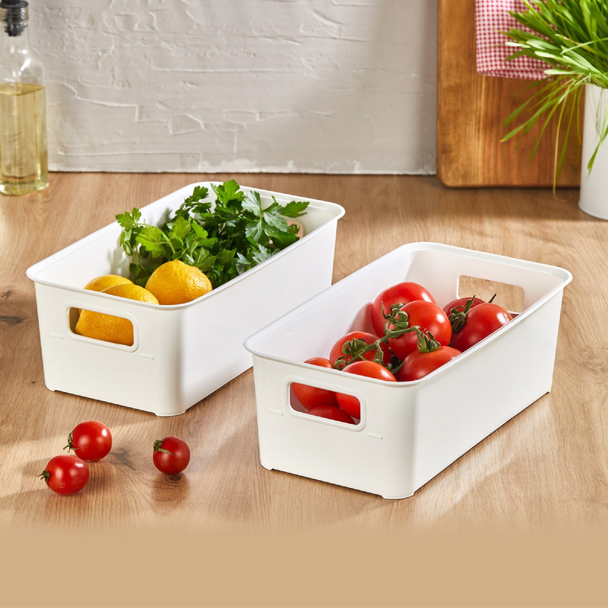 Conjunto organizador de geladeira (2 peças)-Ss2Lıbin-Branco