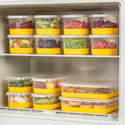 Conjunto organizador de geladeira (14 peças)-8A4B2C-Amarelo