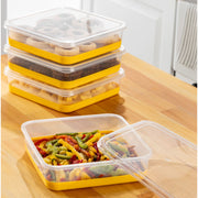 Conjunto organizador de frigorífico – 22 x 22 x 5.5 cm – Amarelo – Plástico