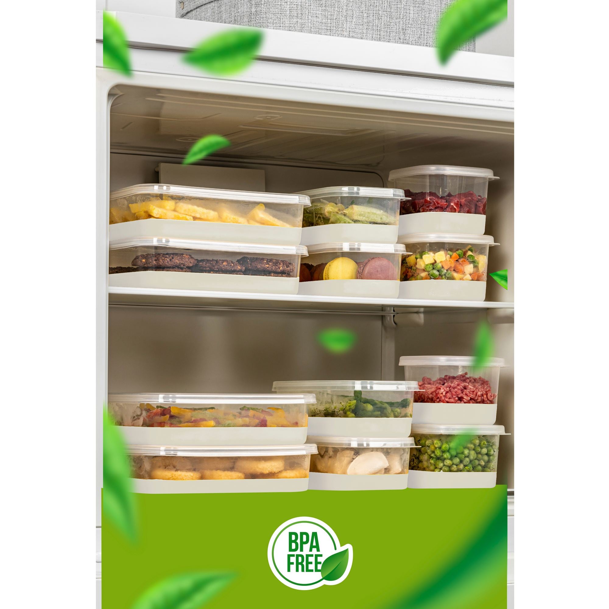 Conjunto organizador de geladeira (4 peças)-4C-Cinza