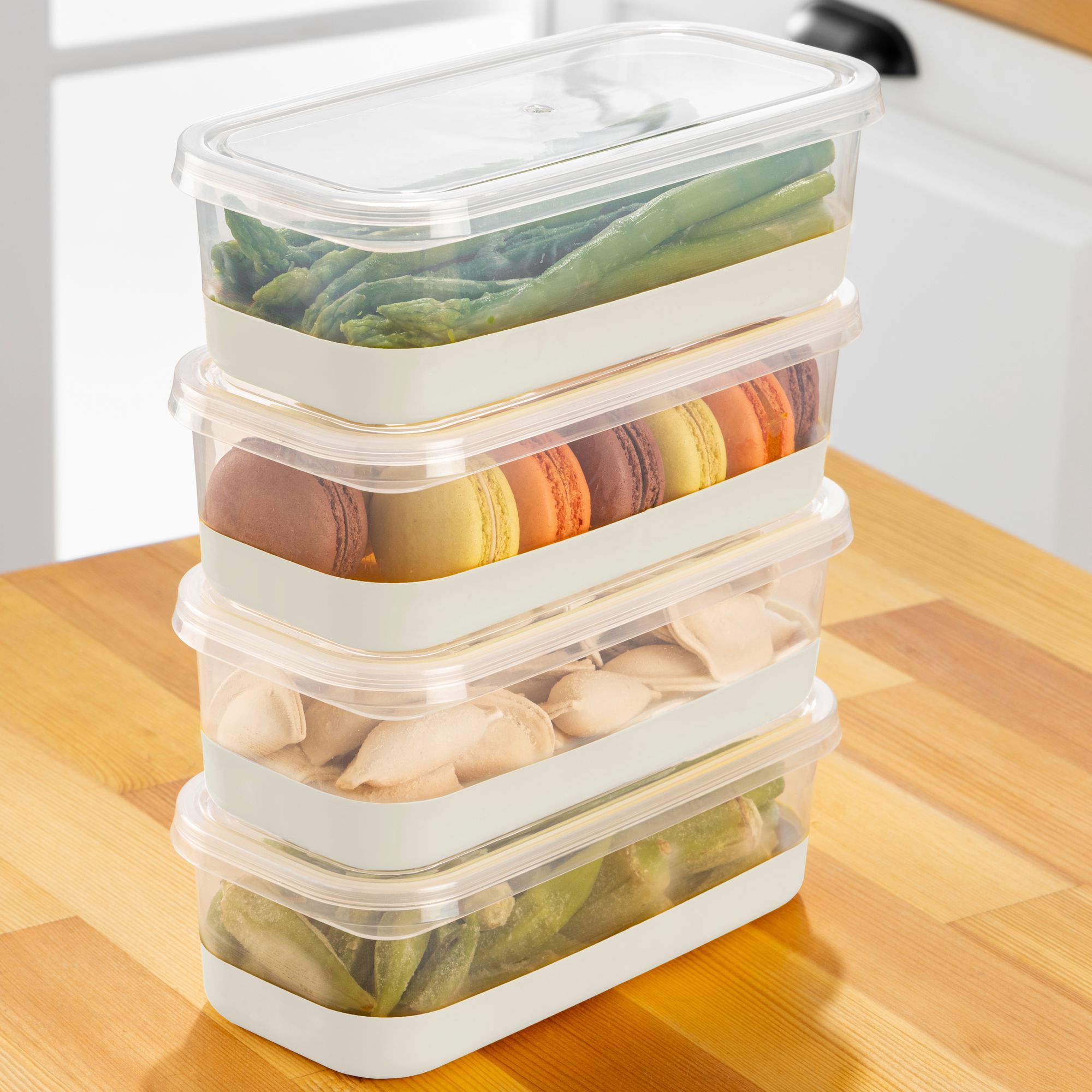 Conjunto organizador de geladeira (4 peças)-4B-Cinza