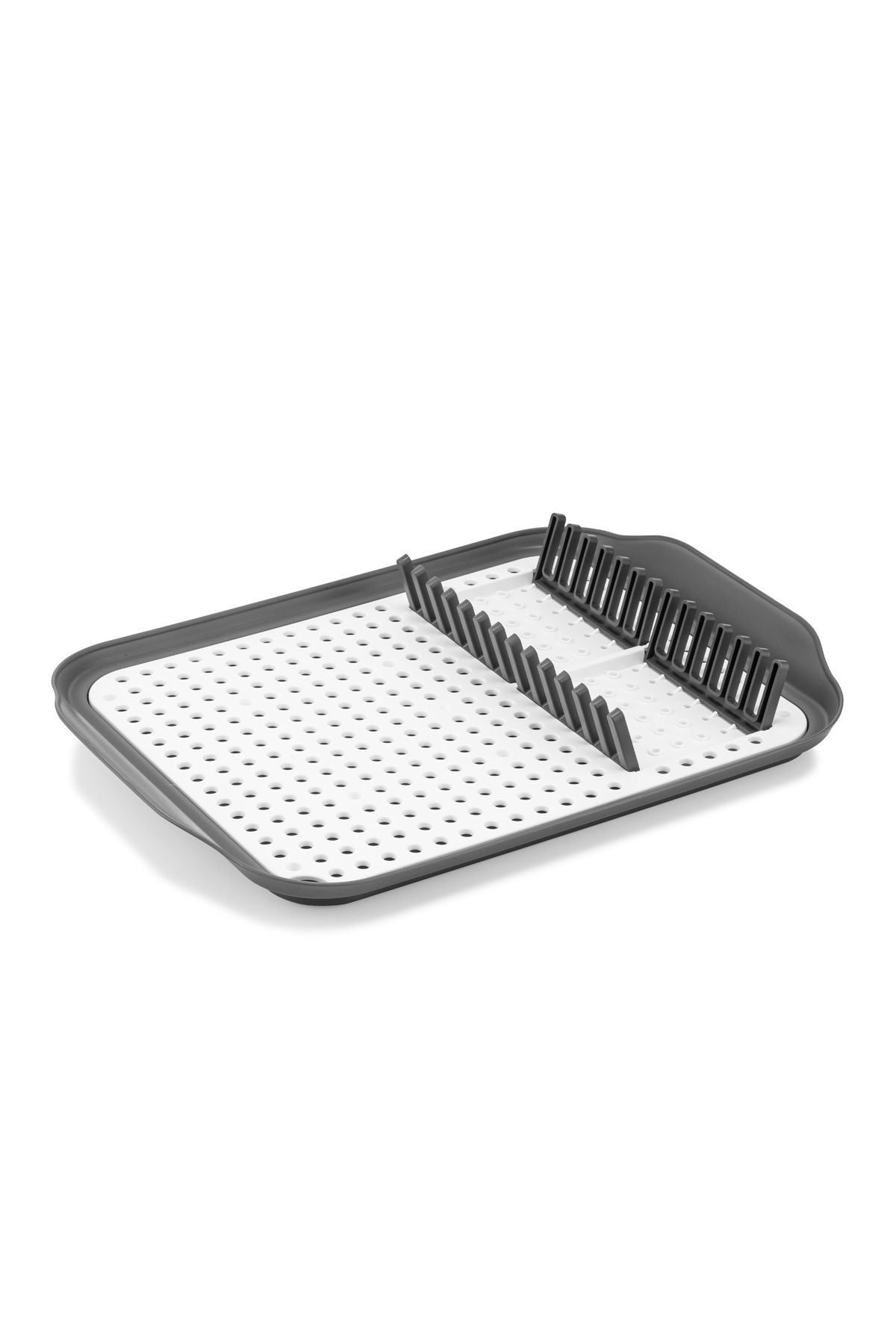 Escorredor de pratos – 41,5 x 30 cm – Cinzento e Branco – Plástico